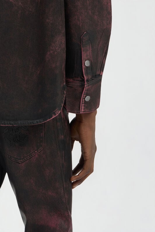 RC Black And Red Washed Denim Shirt DARK RED SOJ71A-DL020