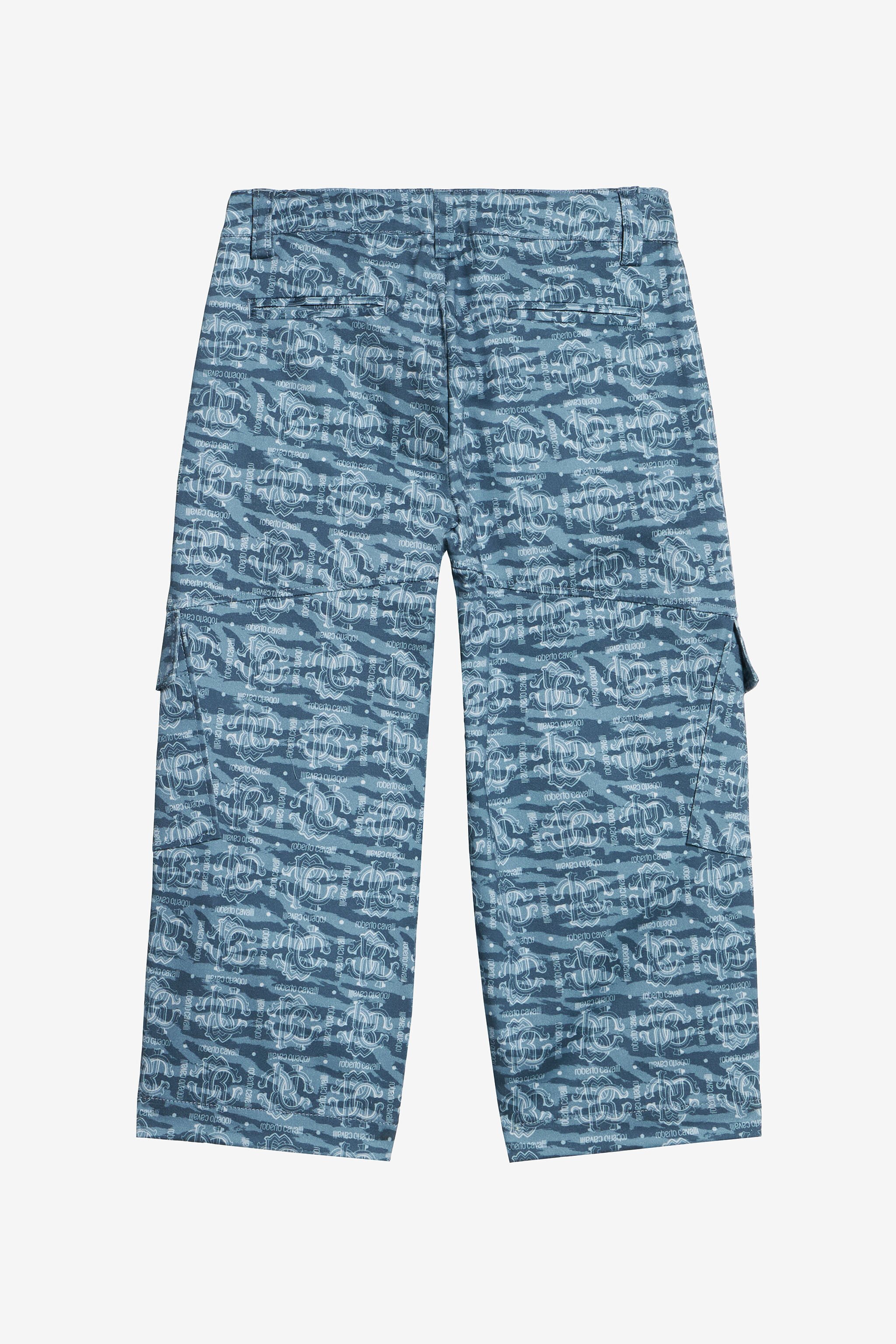 JU Pantaloni Con Stampa Logata All Over LIGHT BLUE/DARK BLUE UJT20I-6SO44