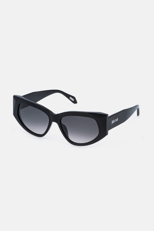 JC Sunglasses with  bold cat-eye frame SHINY BLACK VALD16-ID256