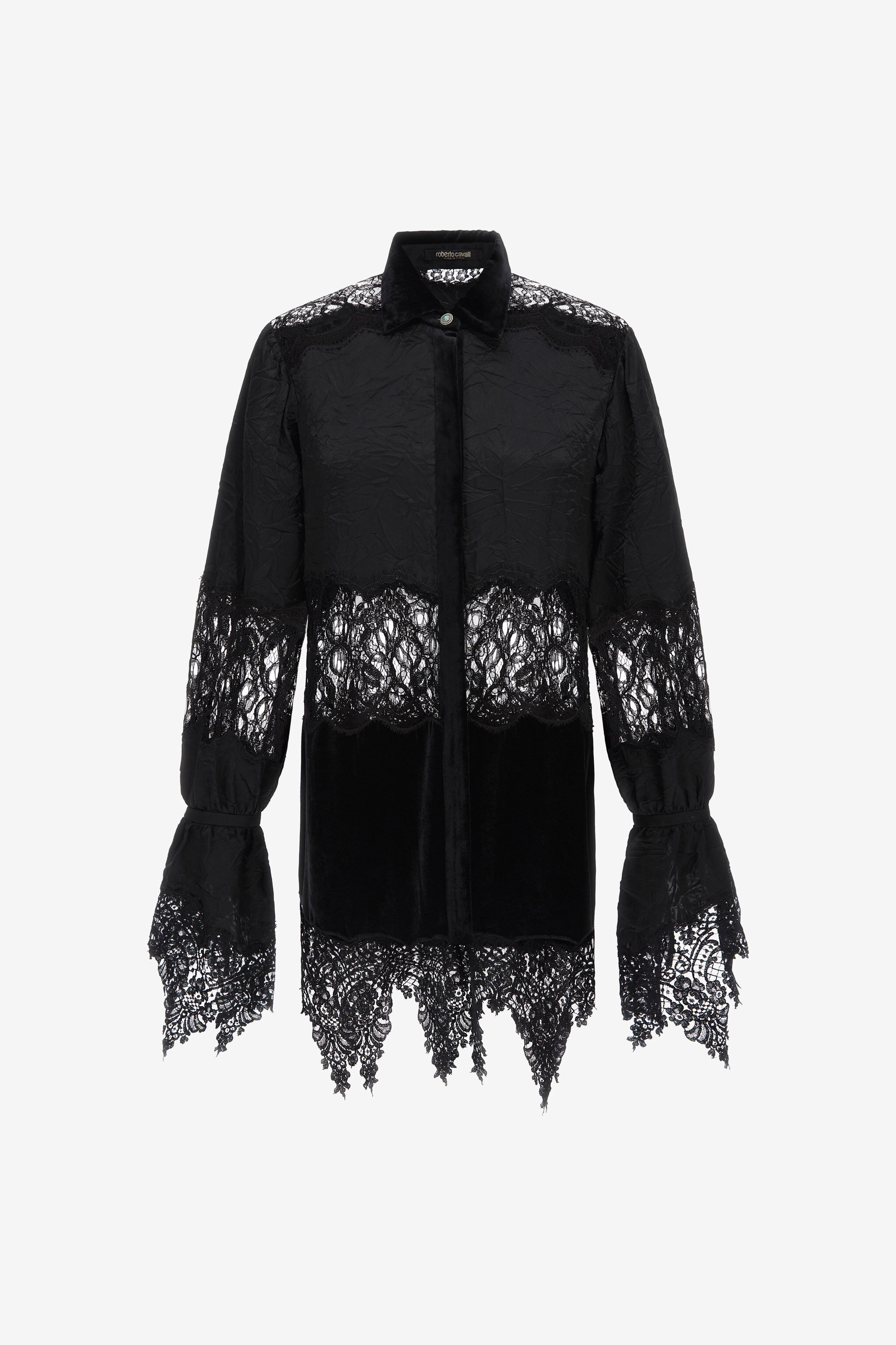 RC Shirt with lace inserts Black RWT707-VL068