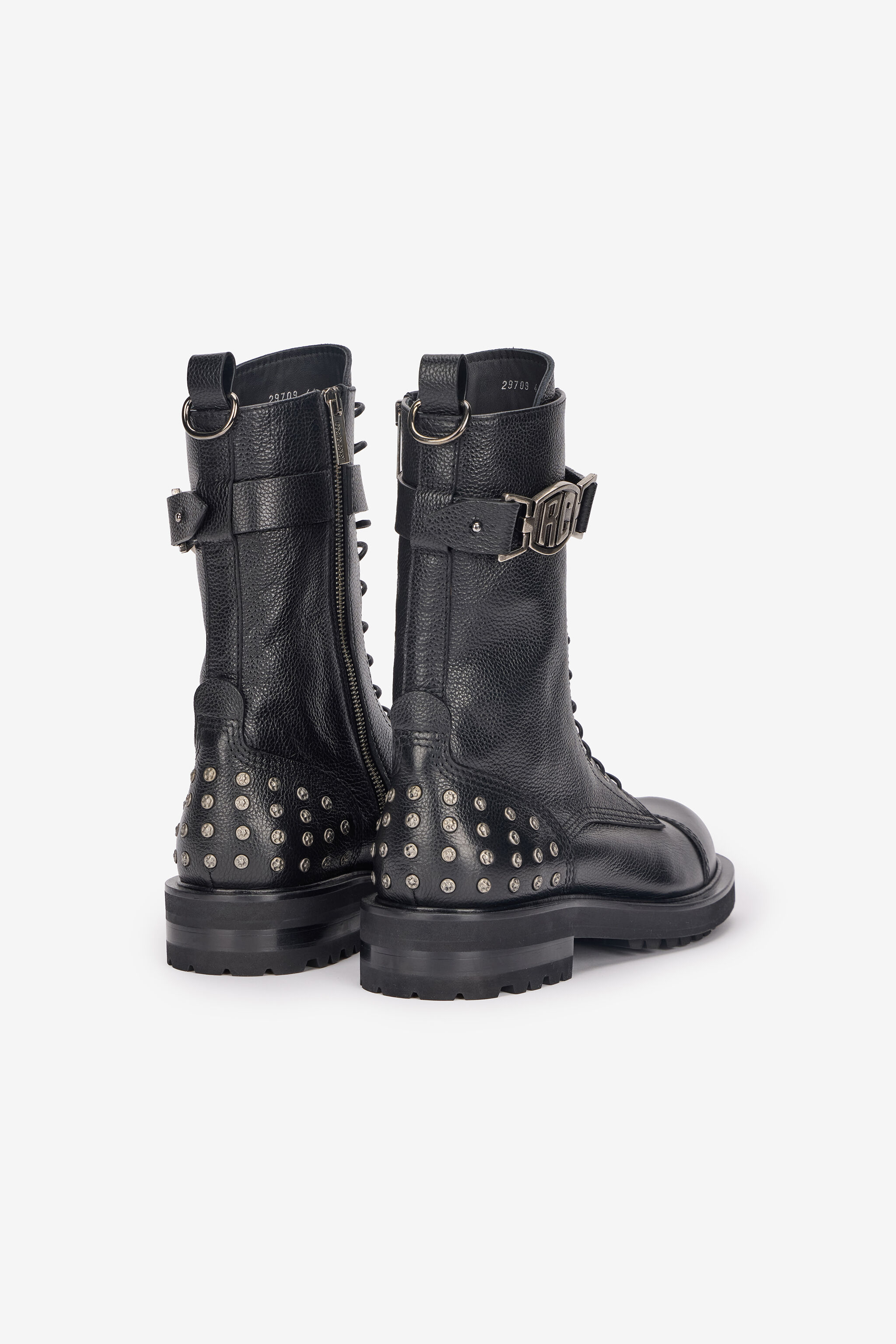 RC Combat Boots with RC Monogram Patch Noir VRS007-PZB05