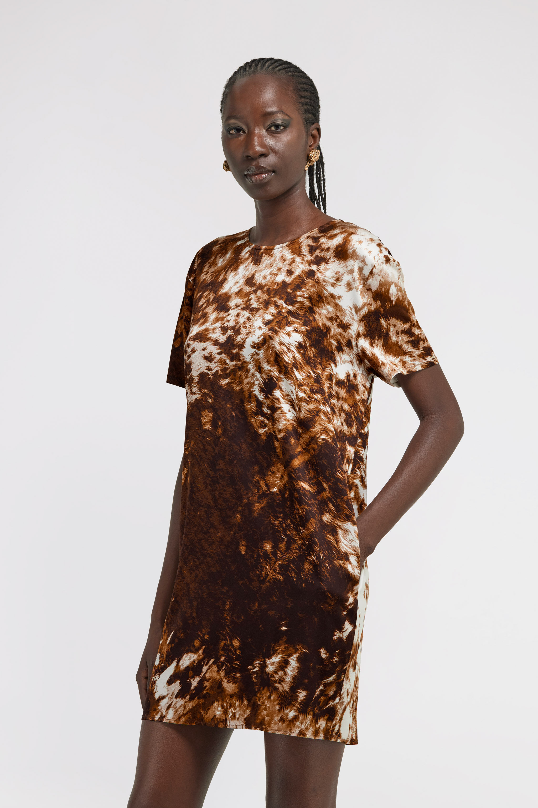 RC Appaloosa print Dress Brown TKT101-FQN08