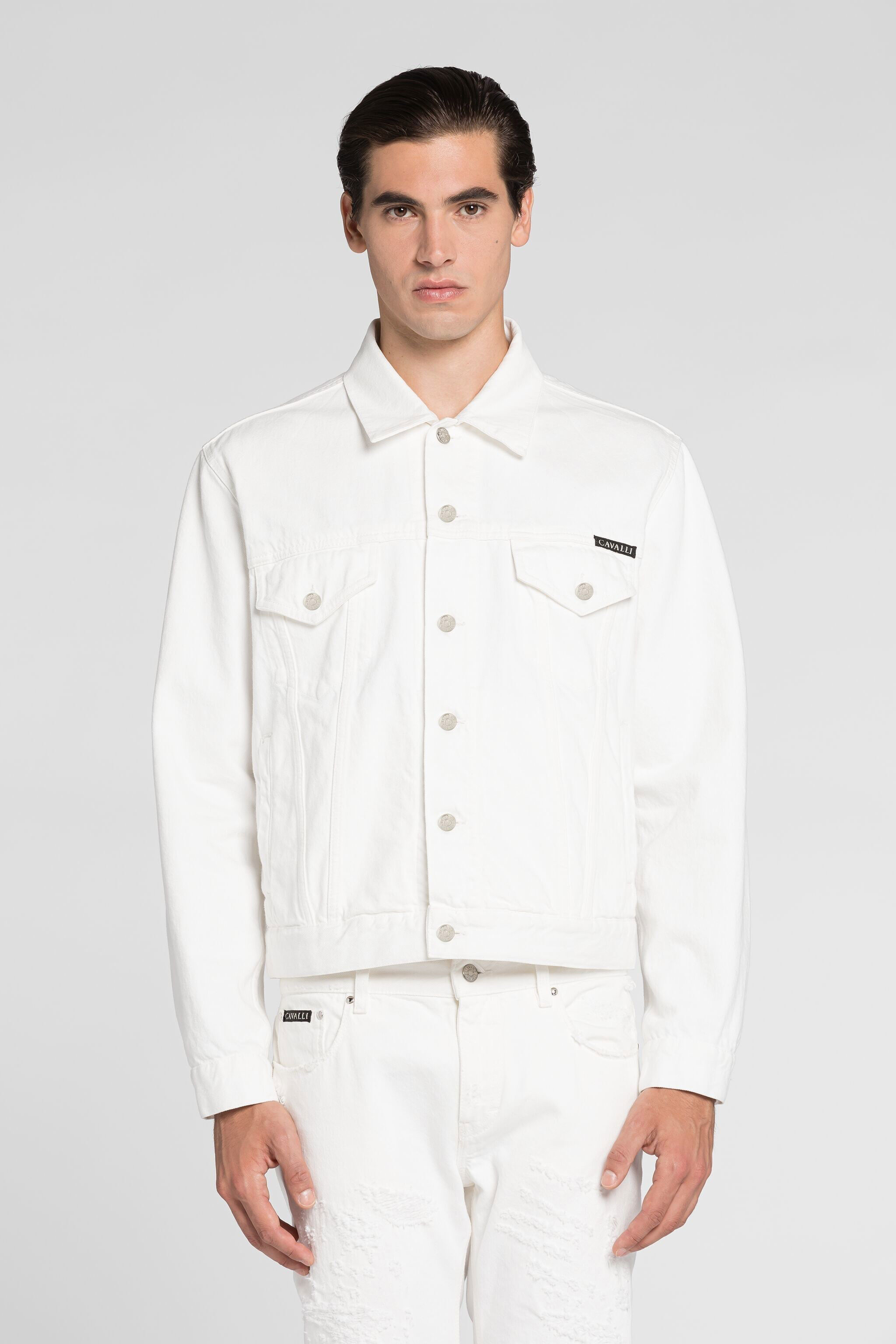 RC Denim-Jacke mit Logoprint Weiß QRJ415-DL001