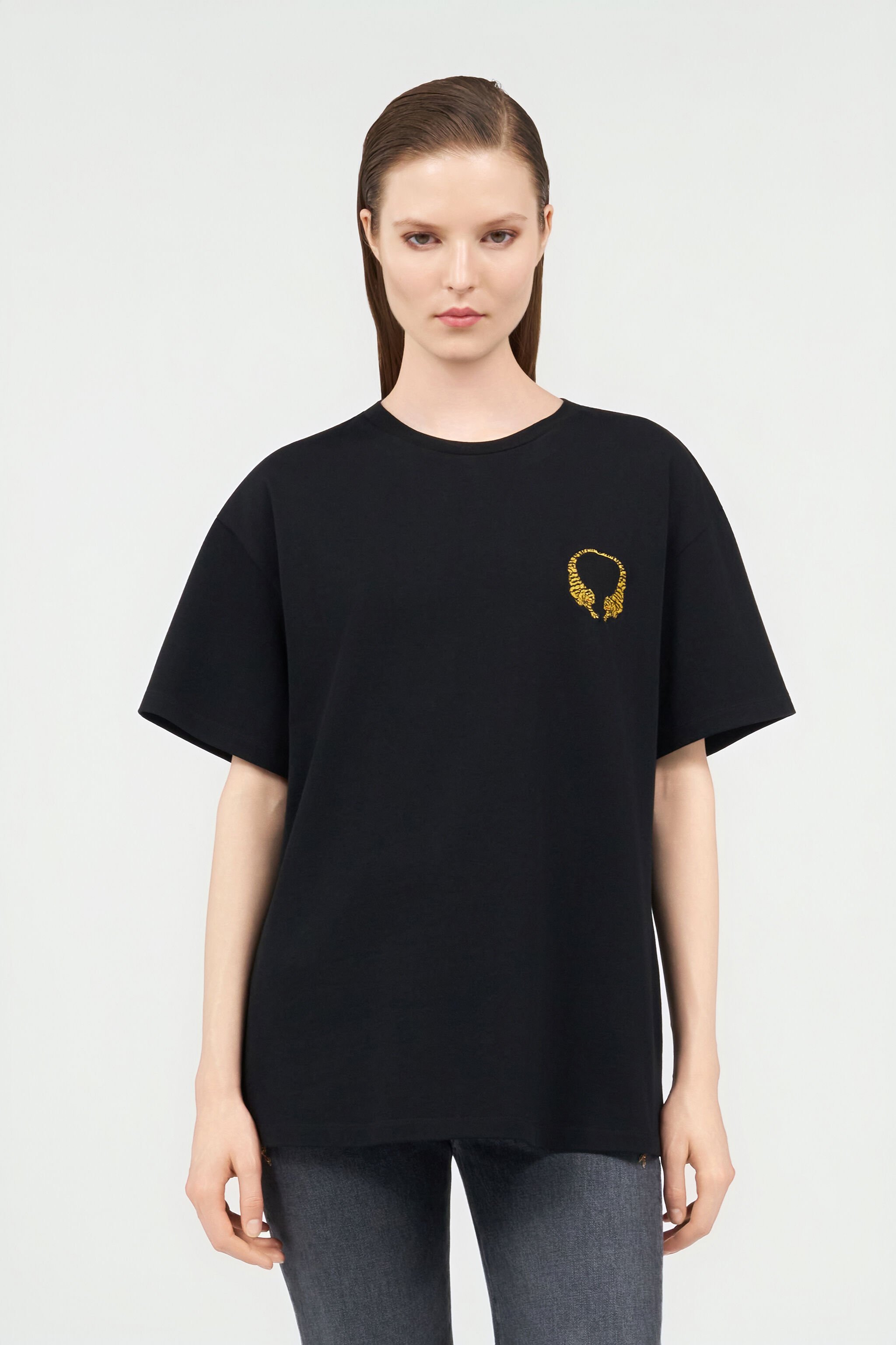 RC T-shirt in Cotone con Tigri RC T-shirt in Cotone con Tigri BLACK WQT62B-JD028