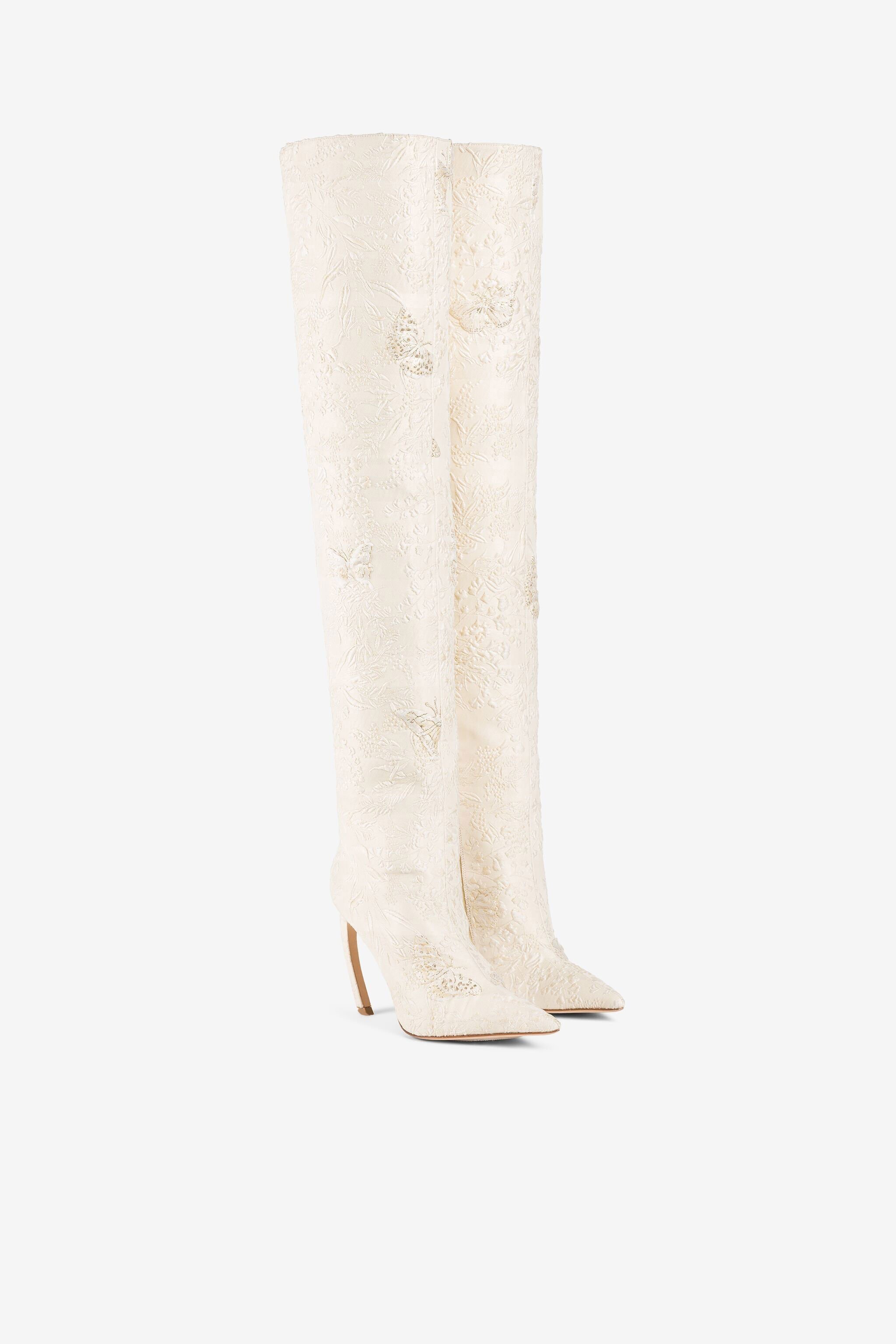 RC Tiger Tooth brocade 105mm boots Ivory QWS014-FT228
