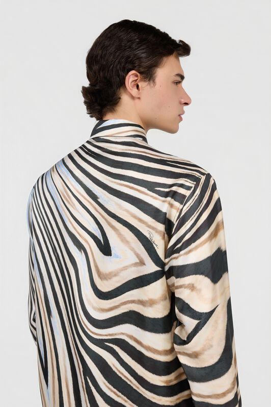 RC Camicia In Seta Con Stampa Zebra RC Camicia In Seta Con Stampa Zebra NATURAL/BLACK XNT712-4QT26