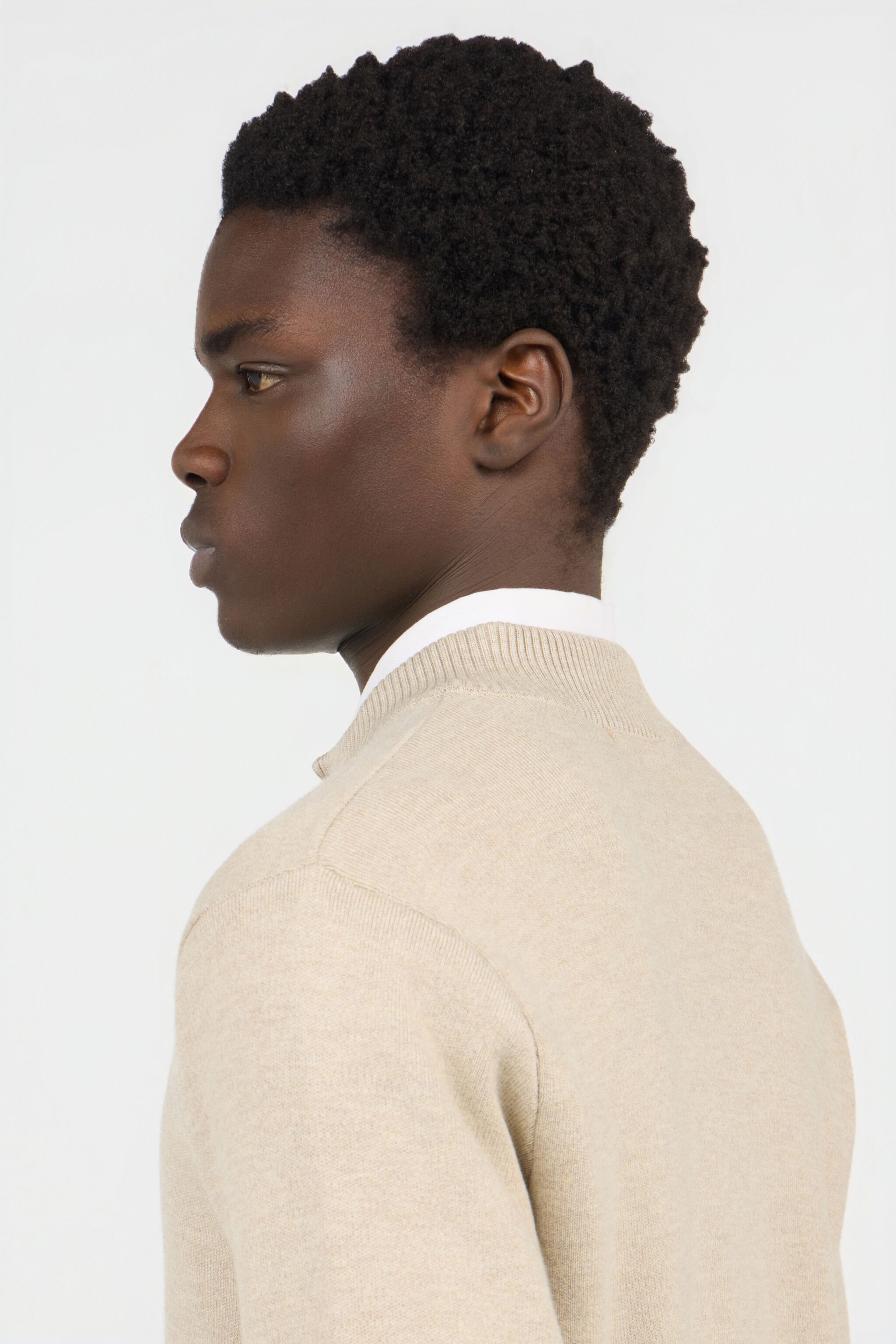 RC Cardigan Beige avec Monogram RC Brodé BEIGE SOM90A-AI006