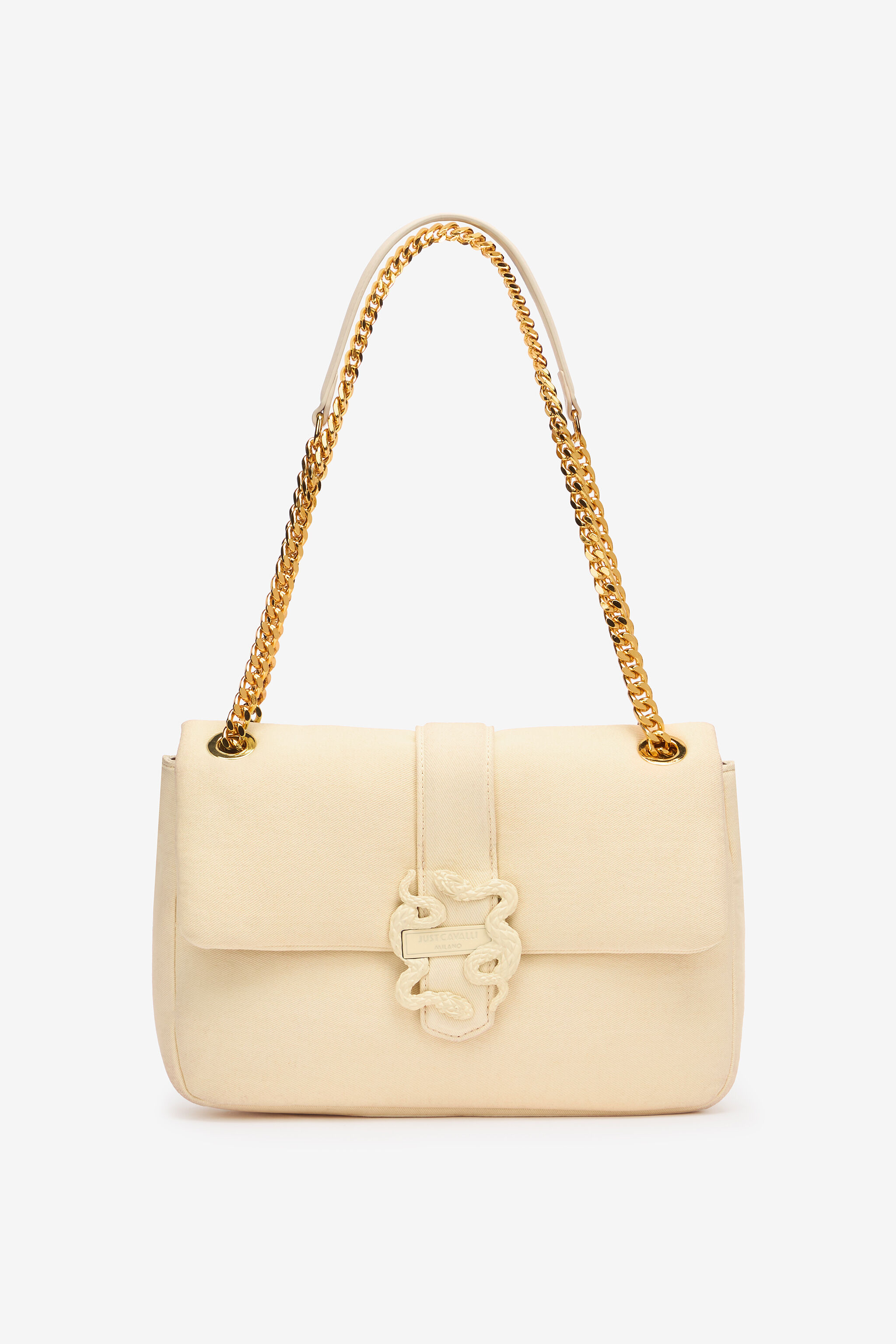 JC Shoulder Bag With Matching Mirror Snake Ivory UFB053-UF422