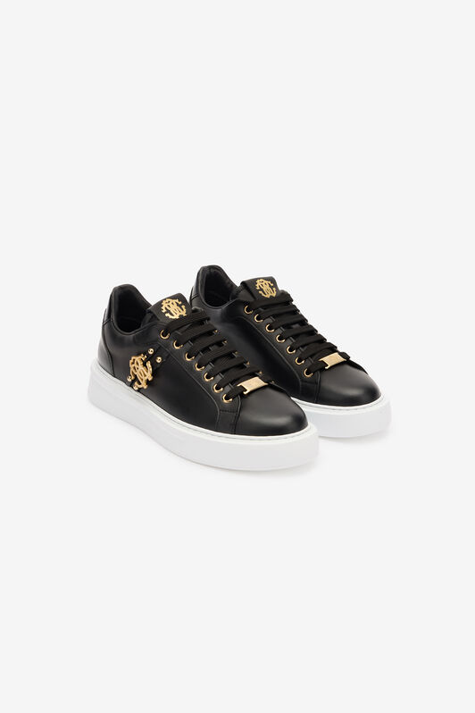 RC Leather Sneakers With Golden Details BLACK/GOLD POS01E-PZ085