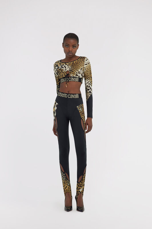 RC Leggings with Jaguar Skin print Black SKT27B-LNG34