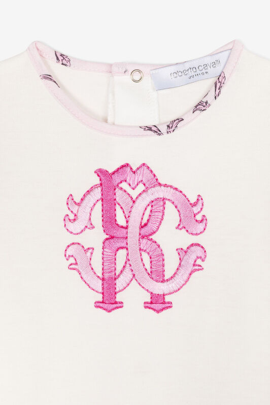 JU RC Monogram-Embroidery Babygrow Set Pink RJT813-JD001