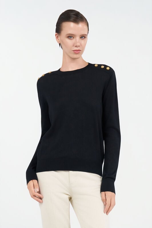 RC Sweater with gold buttons RC Sweater with gold buttons Nero UWM610-WH003