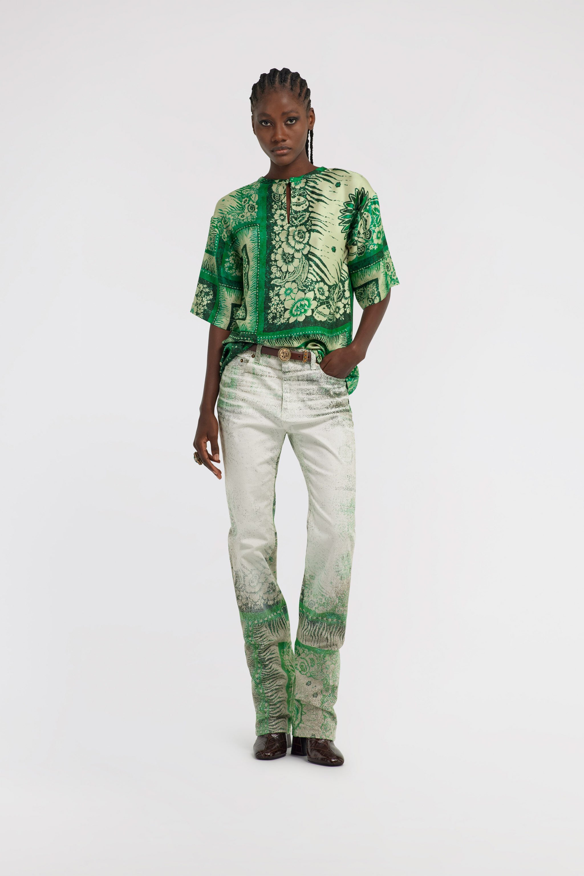 RC Bandana Print Jeans Green TKJ218-DAN11