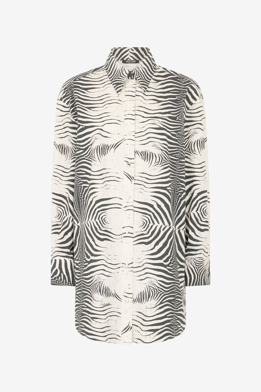 RC Chemise Longue À Imprimé Zèbre Noir/Blanc UKT162-3AN49
