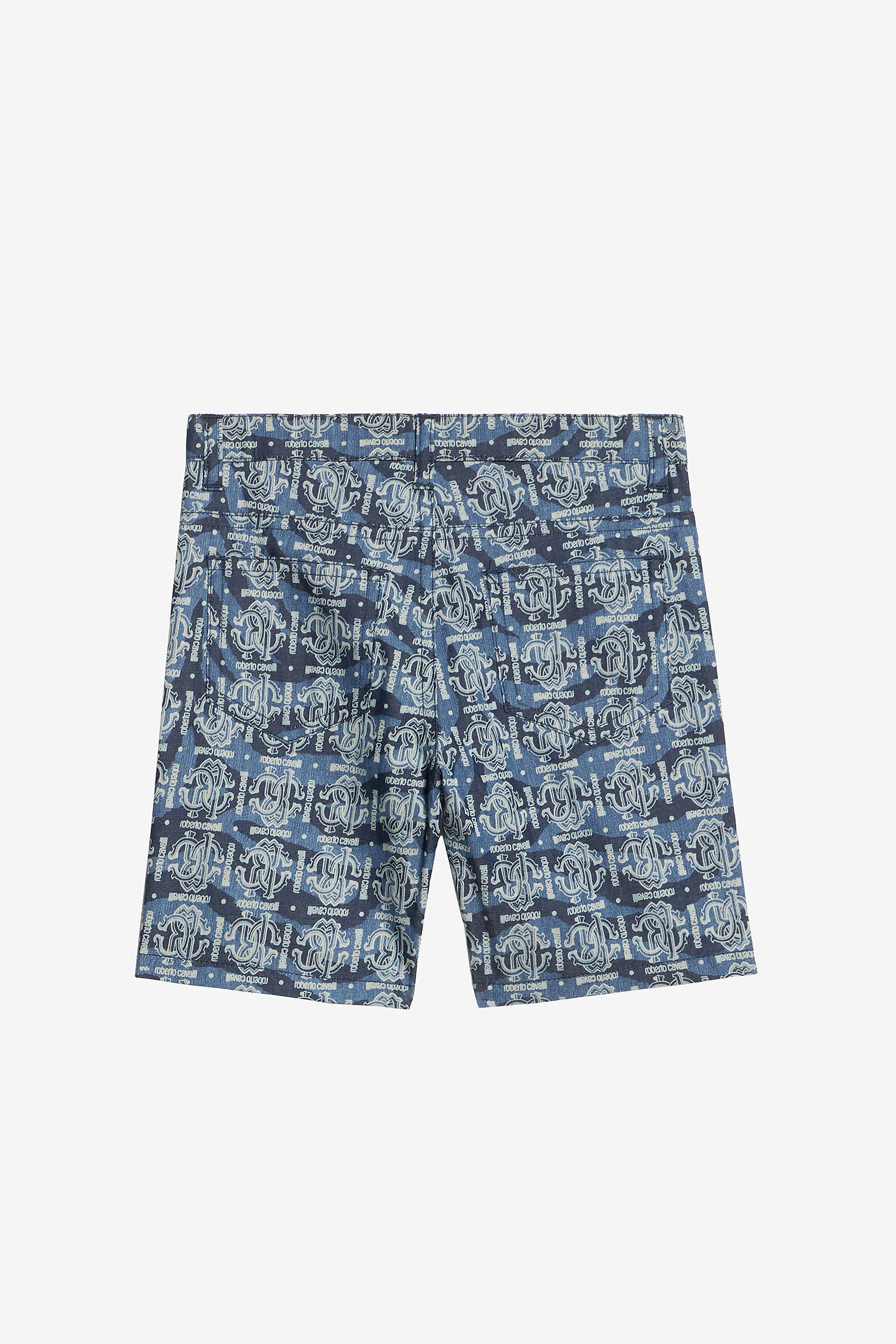 JU Shorts Aus Denim Mit Monogramm RC Blau UJJ209-DYO44