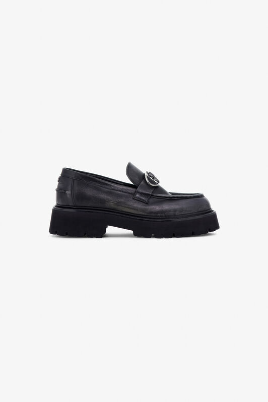 RC Loafers with metal buckle Black TRS020-PN195