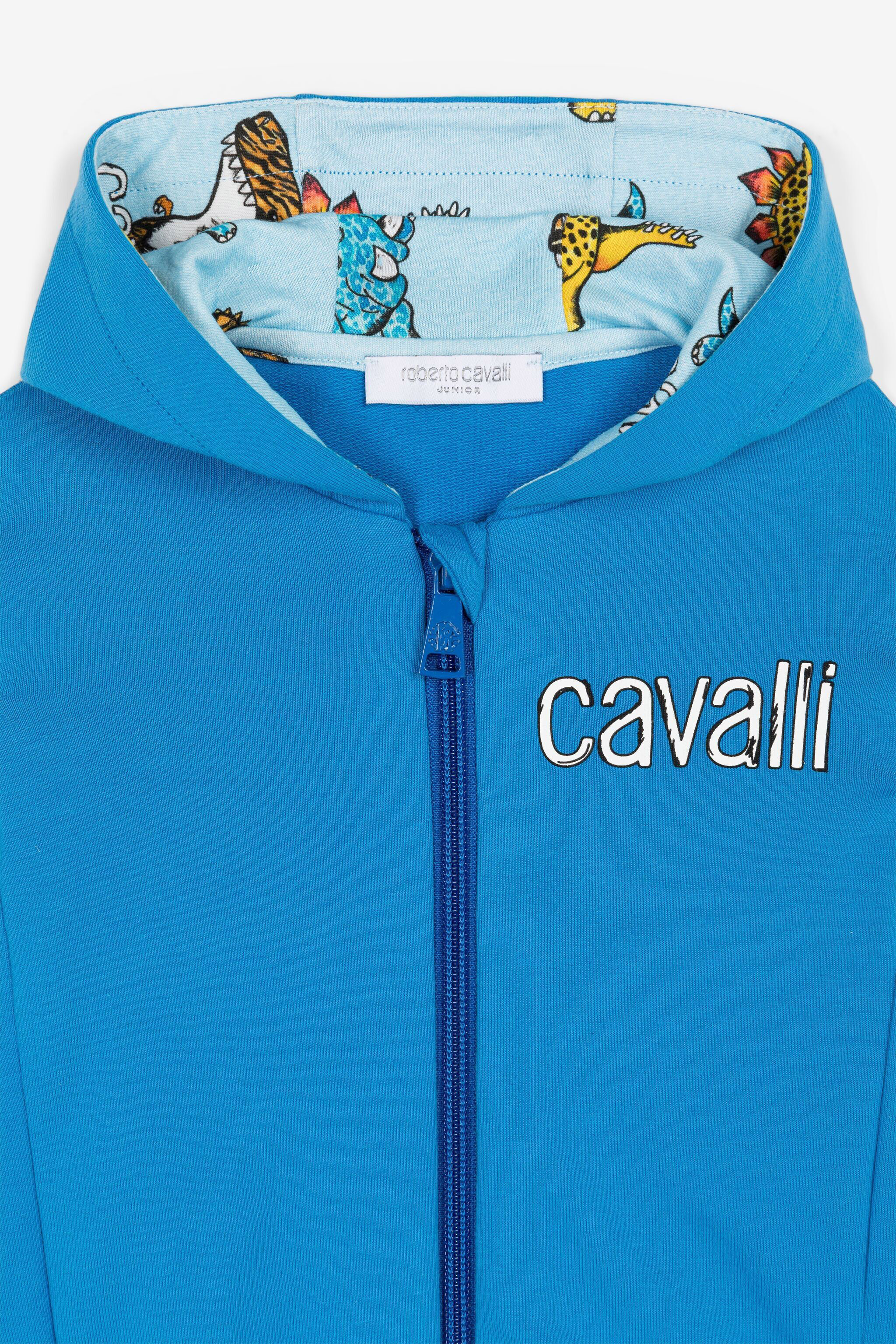 JU Felpa con logo Blu QJT918-CF050