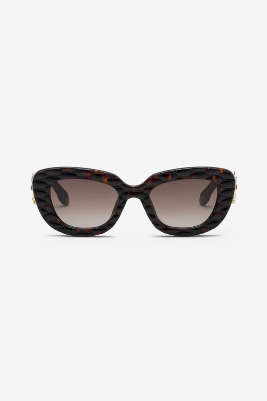 RC Sunglasses with wide bold cat-eye front SHINY BROWN/YELLOW H UALD02-ID197