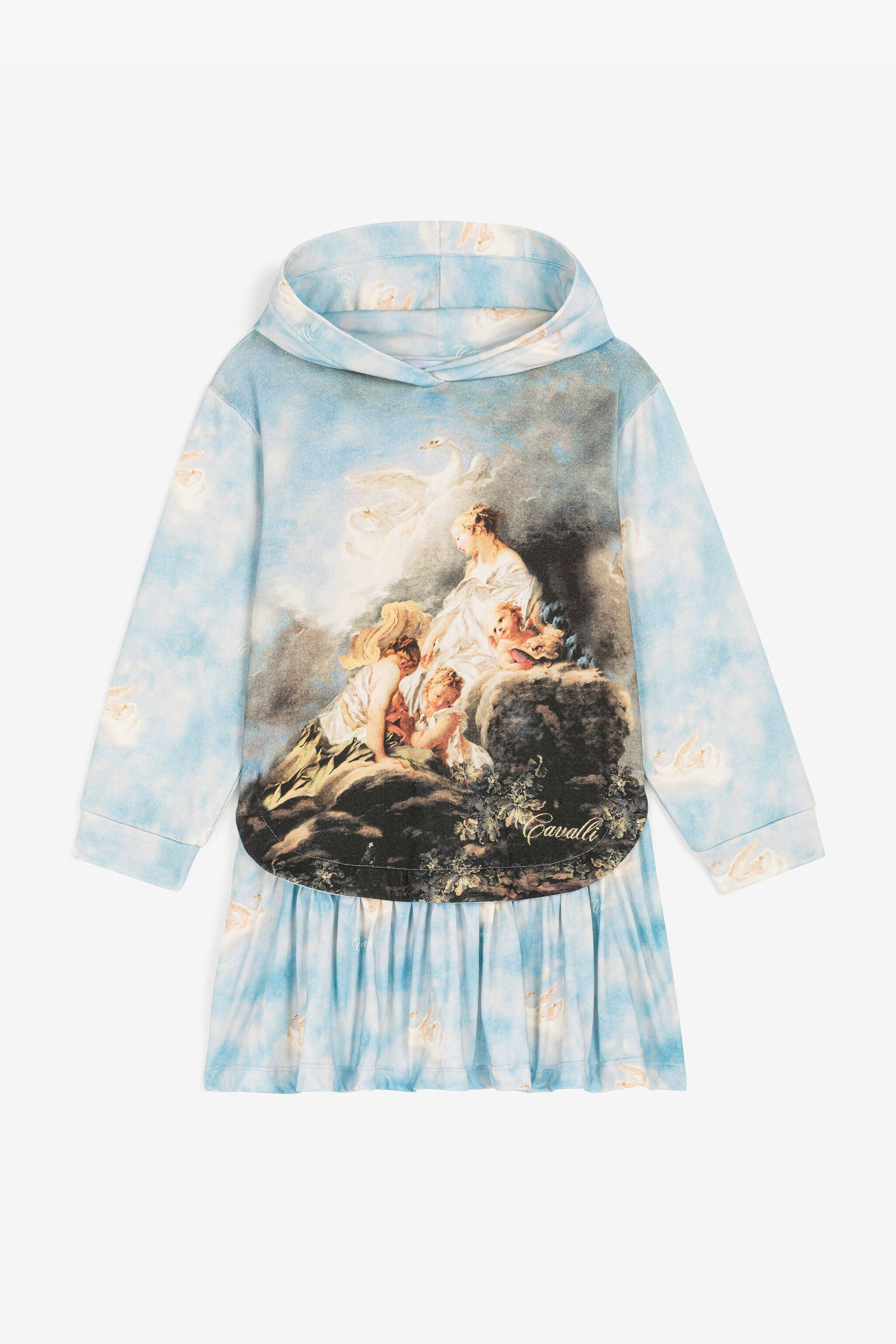 JU Wild Leda-Print Sweatshirt Dress Light blue RJT10X-5OI04