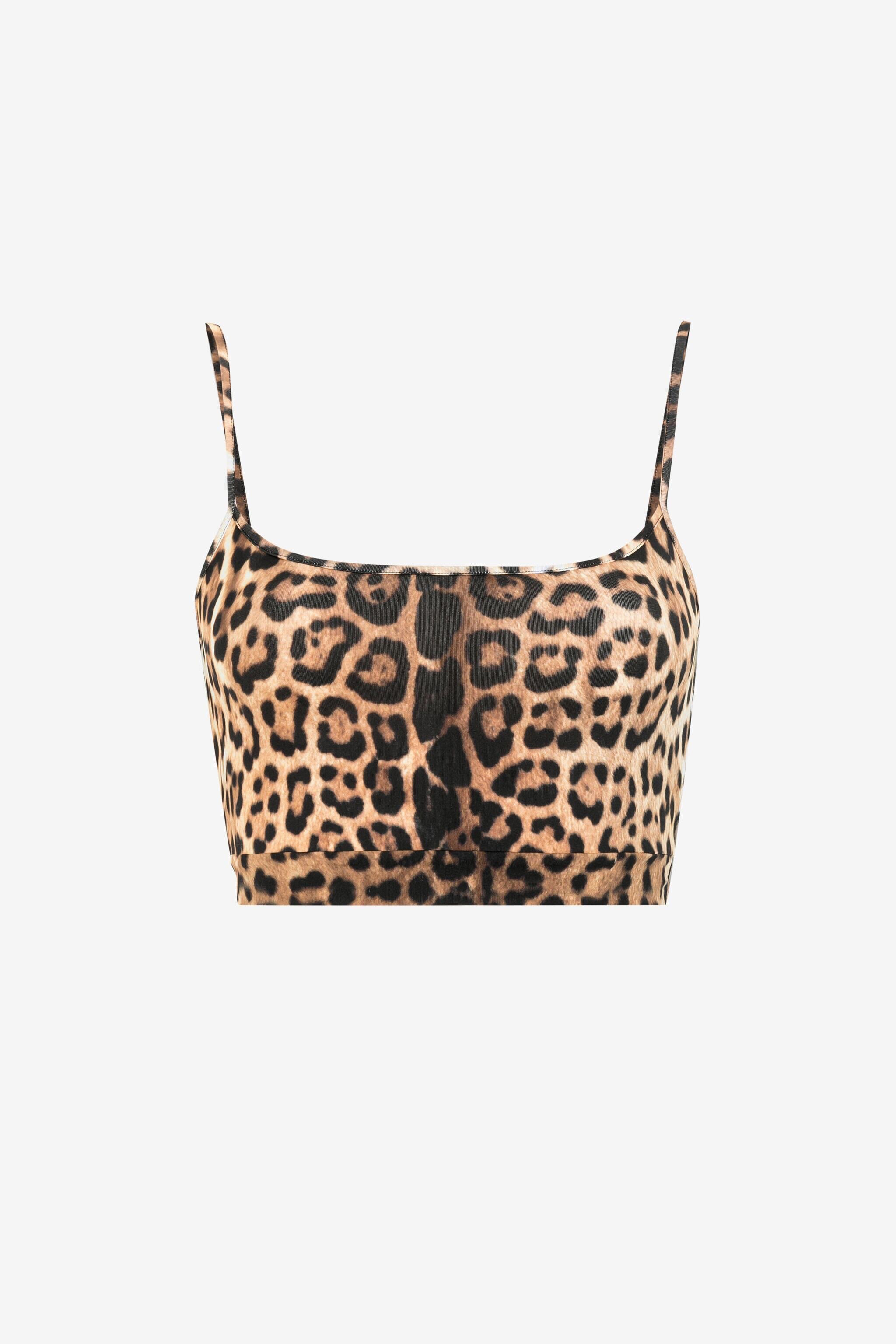 RC Crop Top mit Jaguarprint Hellbraun RKT602-LNH26