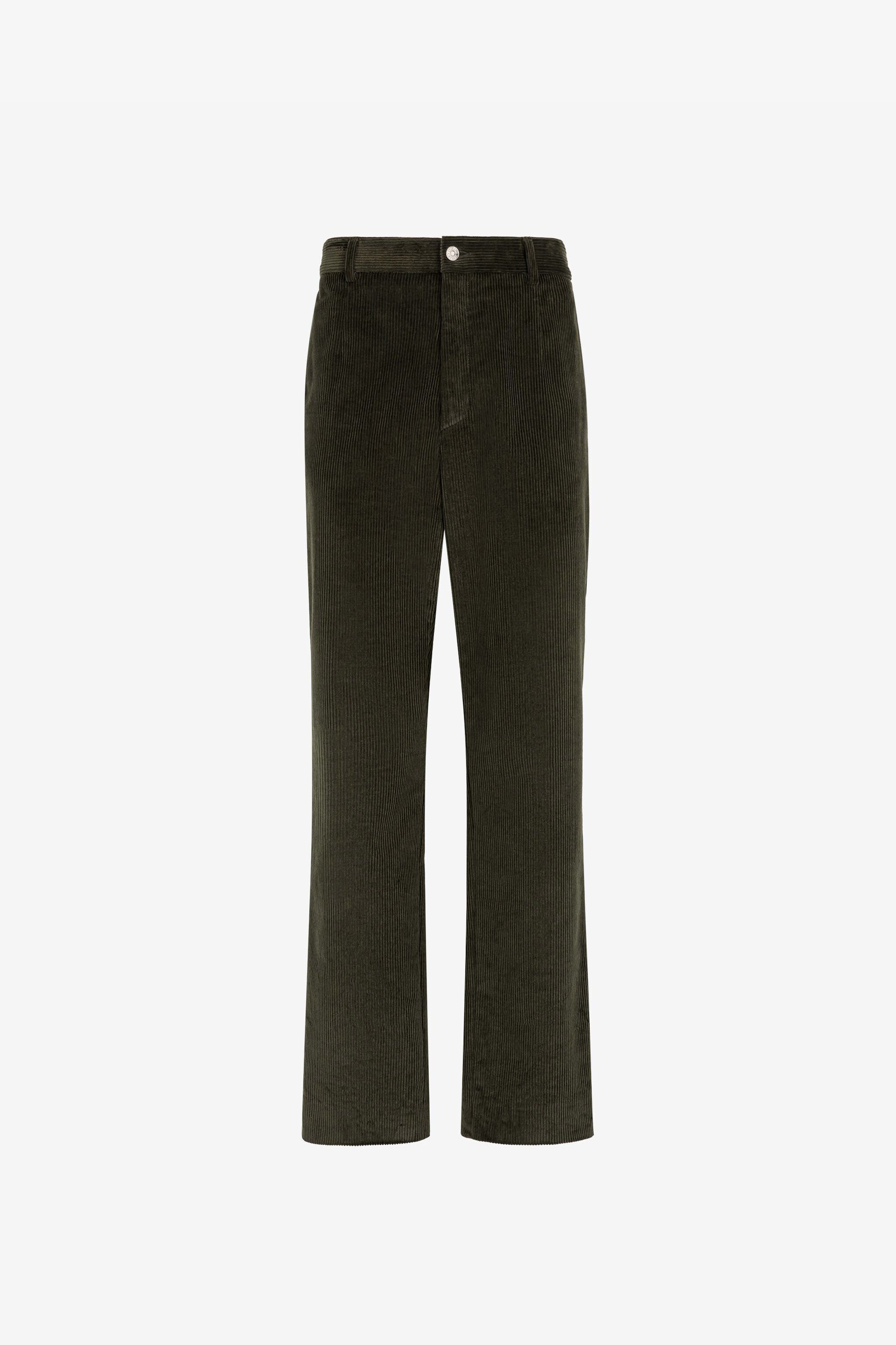 RC Logo-Embroidered Straight-Leg Trousers Dark green RRT210-VL110