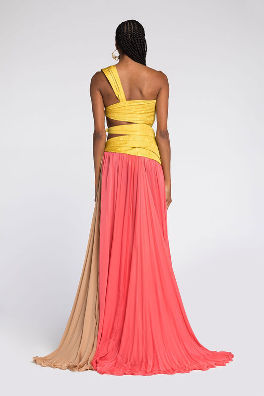 RC Farbblock Plissee-Kleid MULTICOLOR QWT148-RD022
