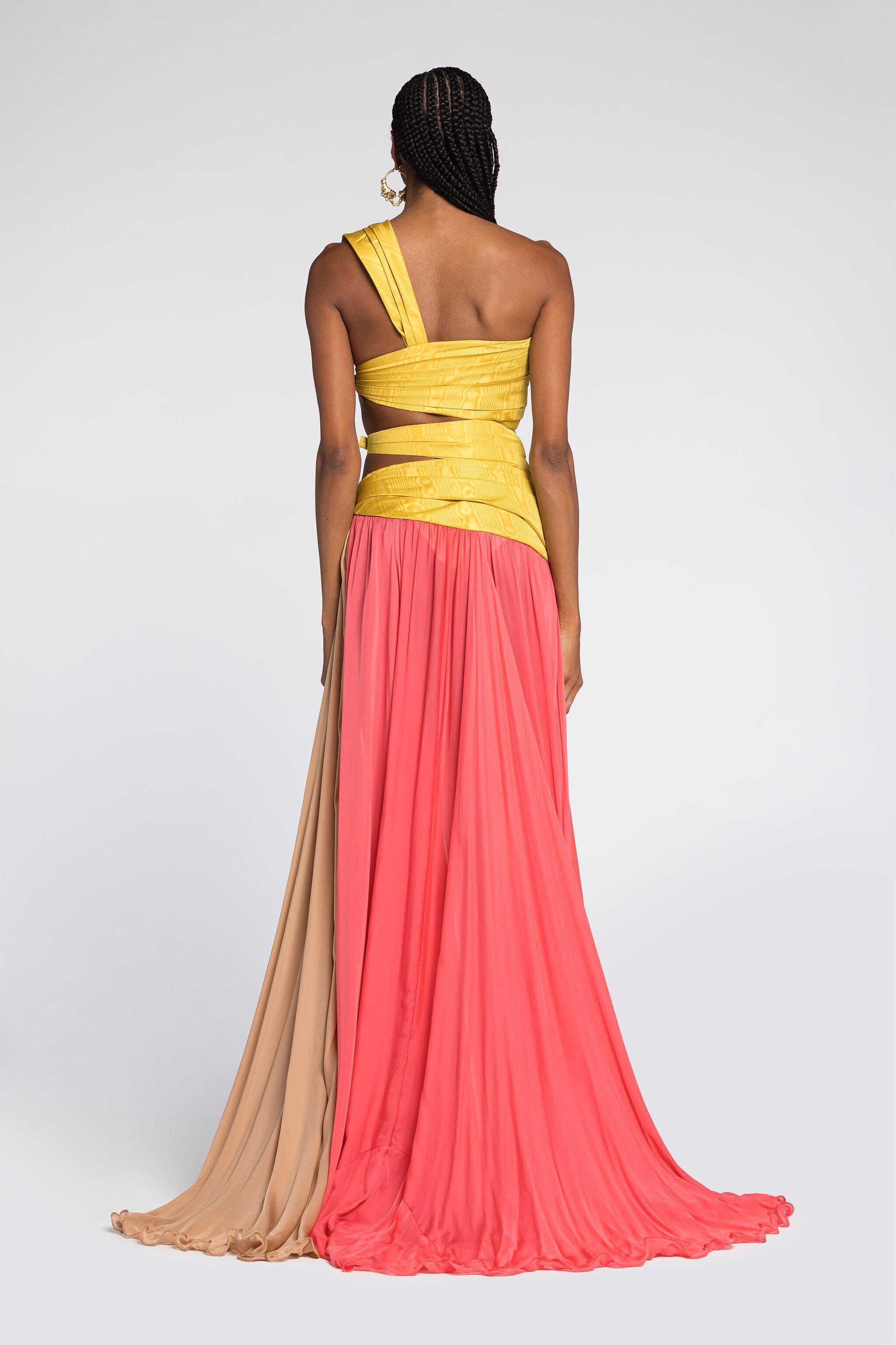 RC Farbblock Plissee-Kleid MULTICOLOR QWT148-RD022
