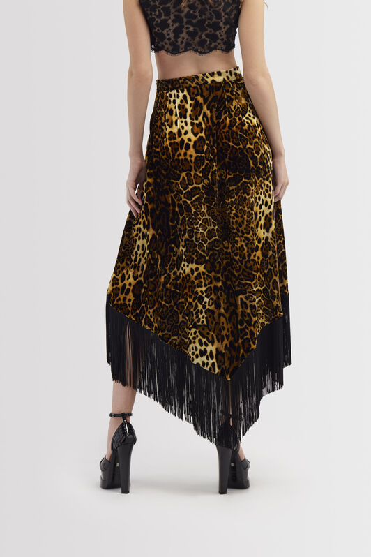 RC Long skirt with fringe Dunkelbraun RKT305-FY058