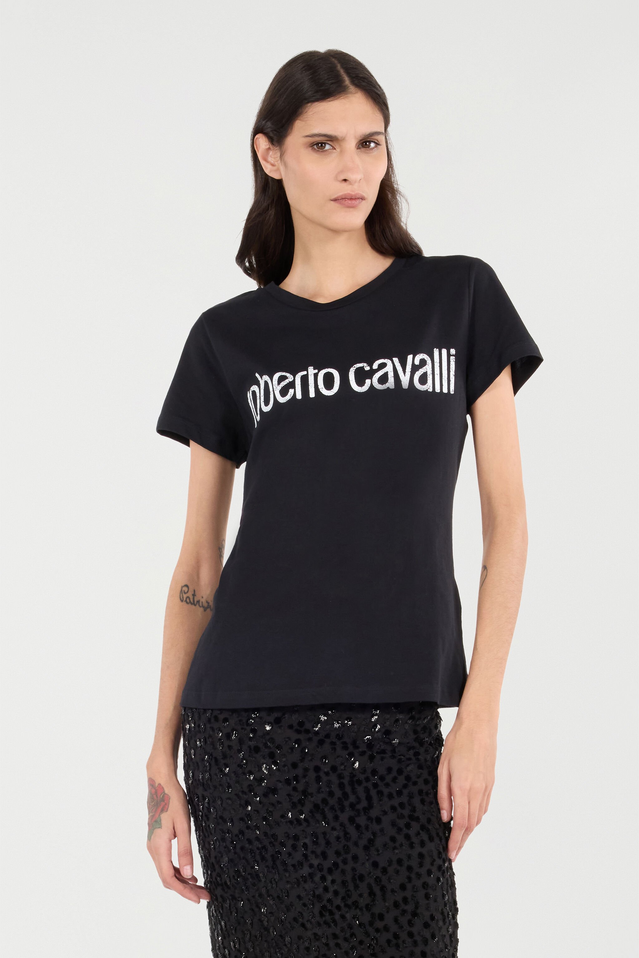RC Camiseta Con Logotipo Efecto Usado Negro POT60C-JD060