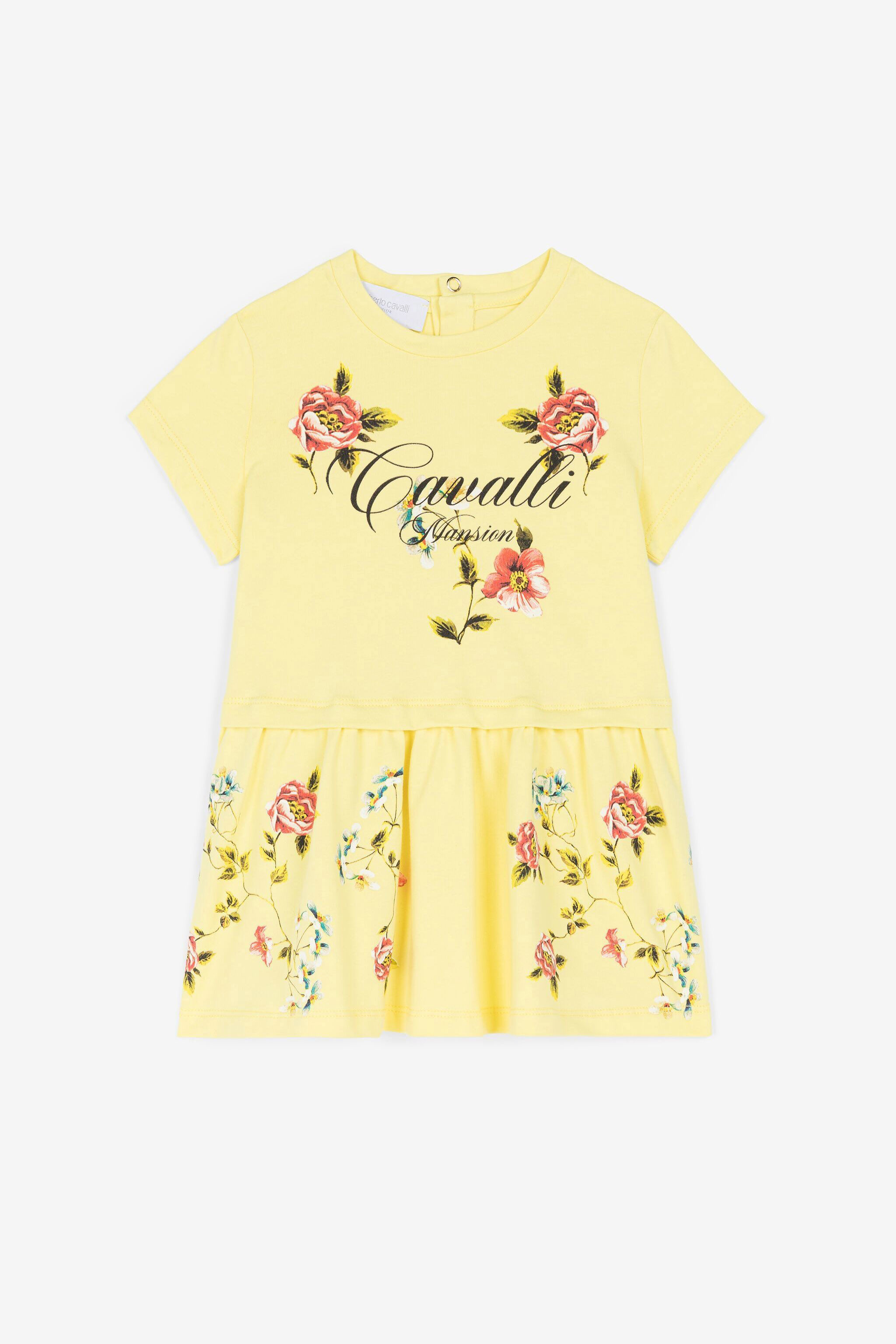 JU Kleid mit Blumendruck Gelb OJT117-ISA2J
