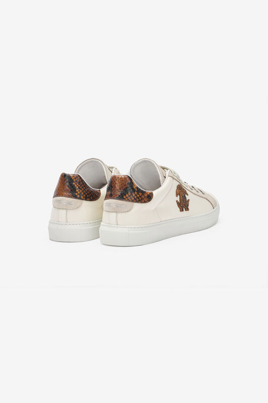 RC Sneakers Avec Python Et Écusson Au Dos Ivoire URS066-PZ590