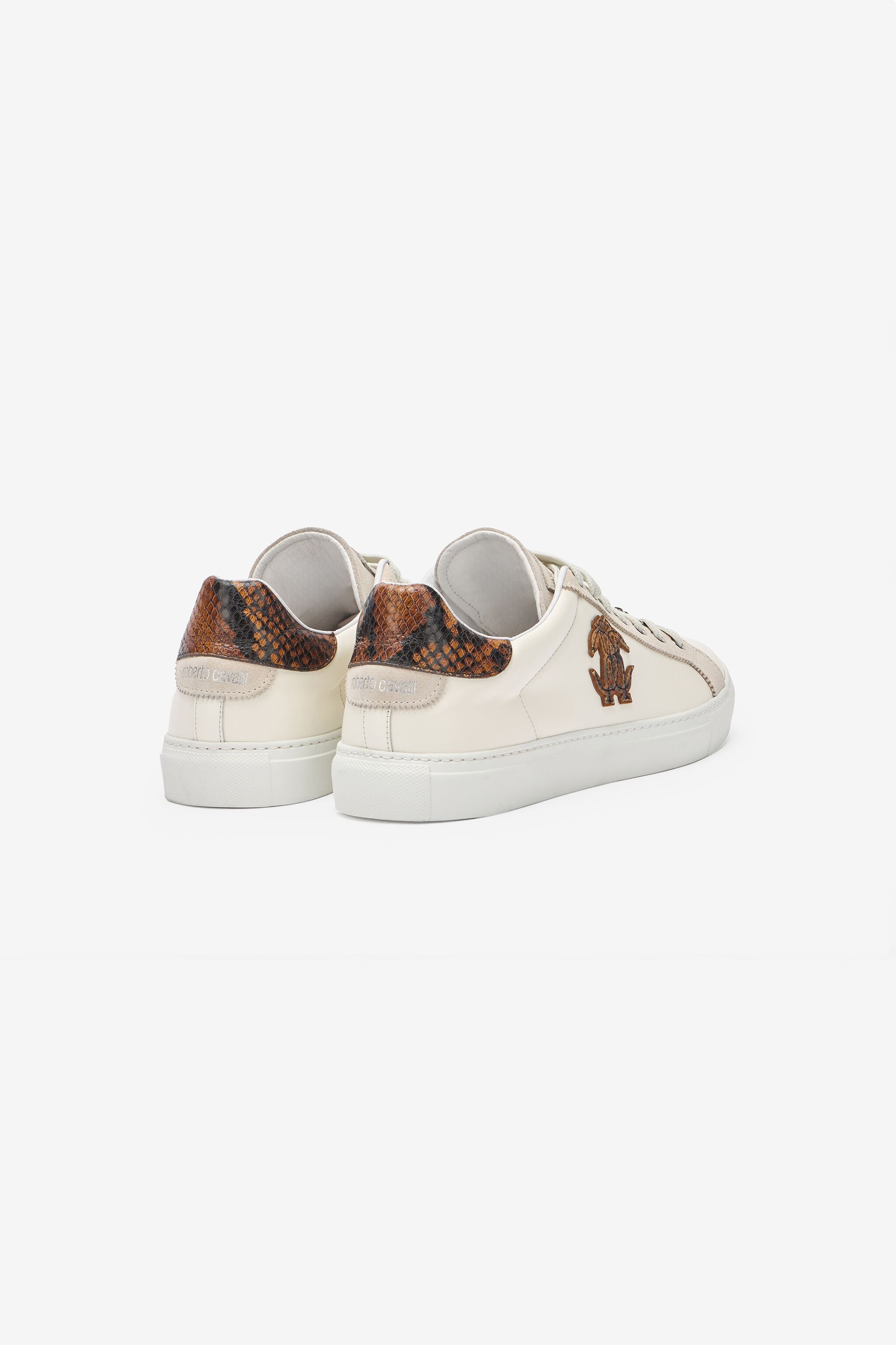 RC Sneakers Avec Python Et Écusson Au Dos Ivoire URS066-PZ590