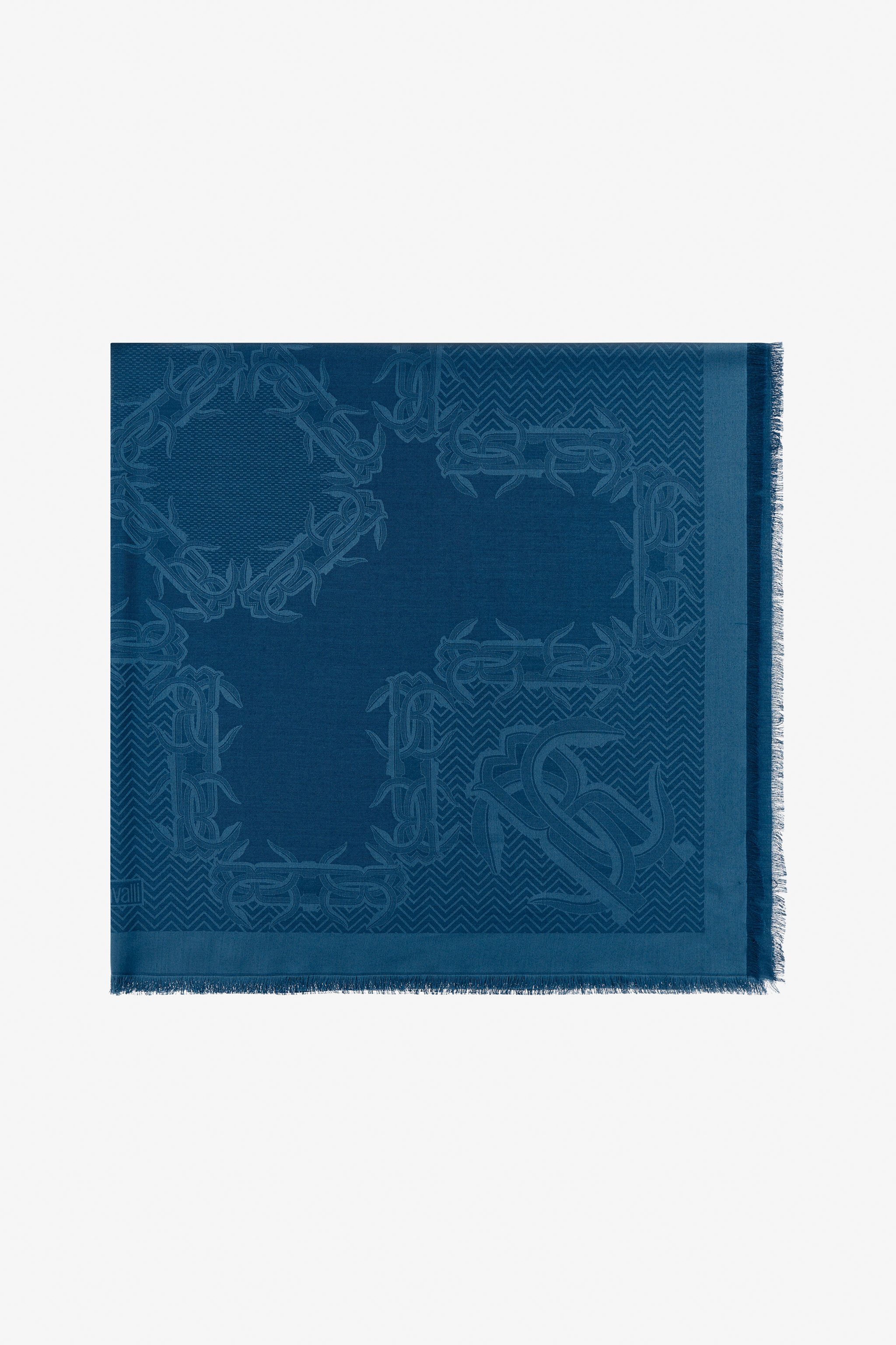 RC Jacquard Shawl with Mirror Snake Monogram Dark blue TALR29-IR046