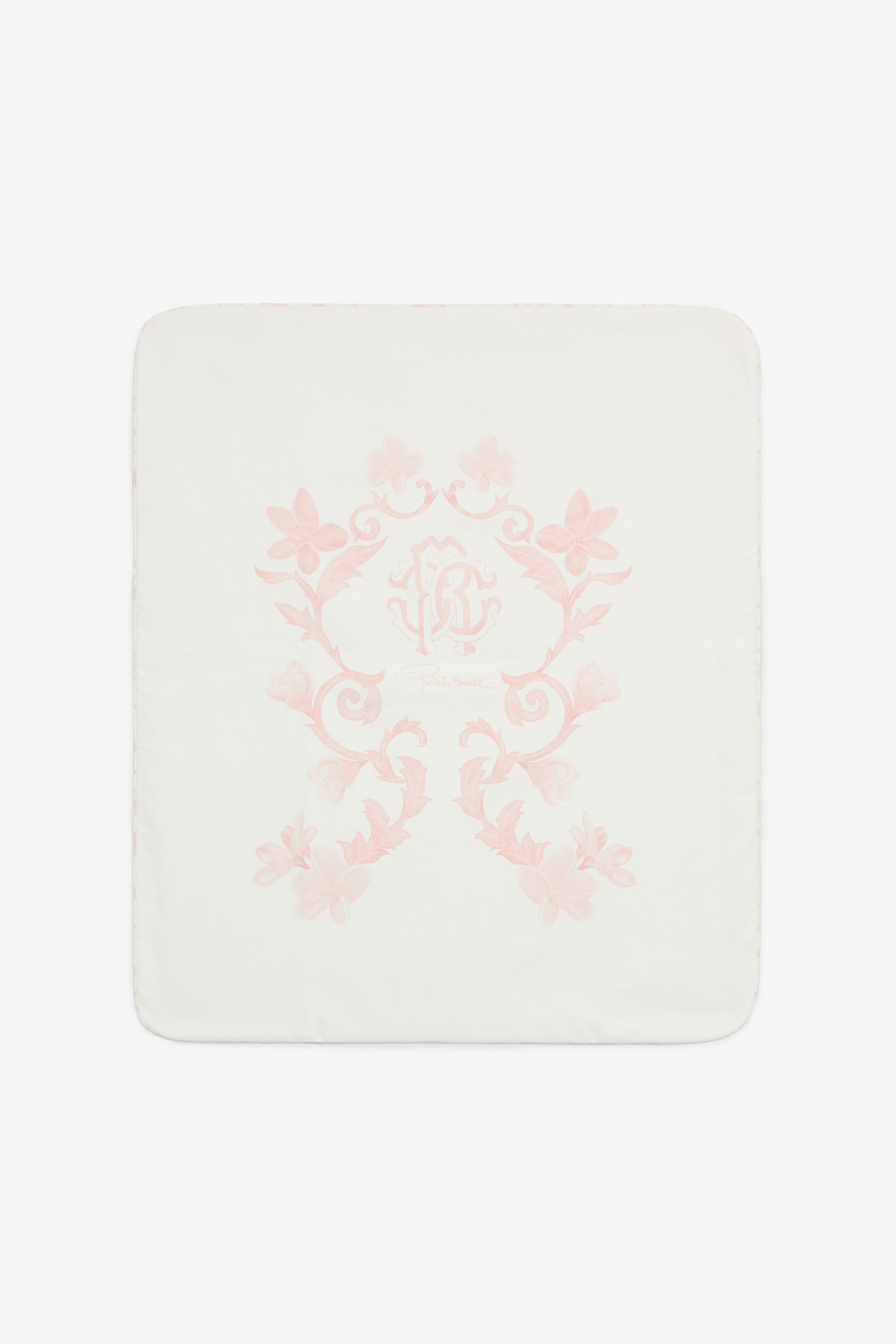 JU Manta Con Estampado Floral Y Monograma RC Rosa UJT801-JD001