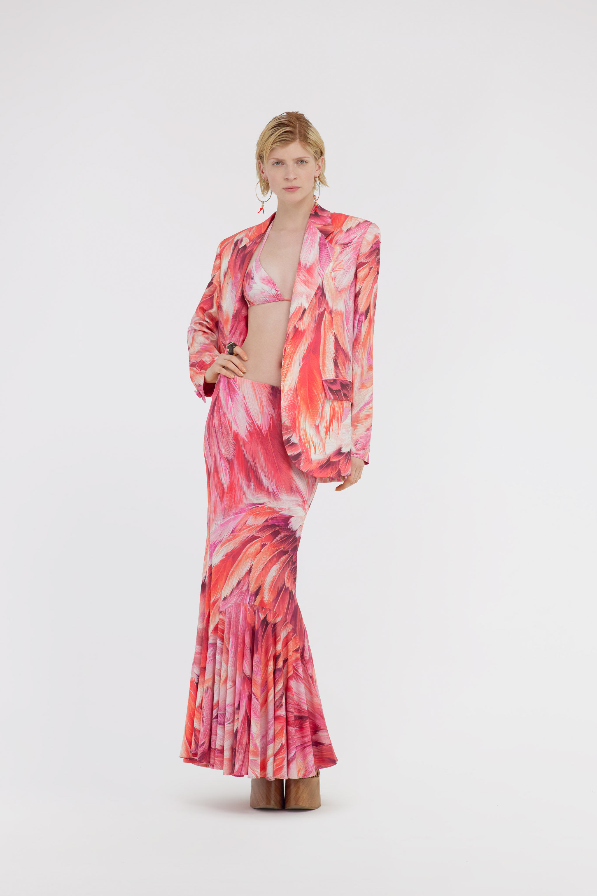 RC Plumage print skirt Fuchsia SWT306-LNL71