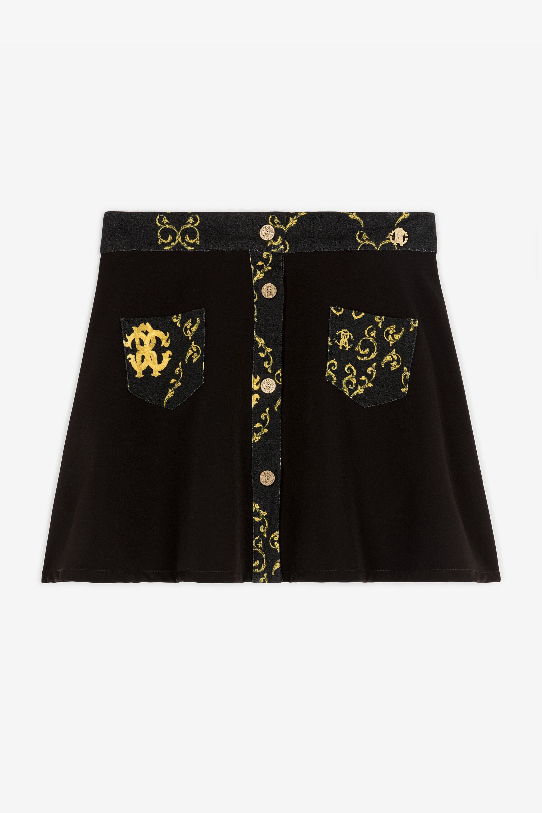 JU Baroque-Print Skirt Black RJT308-KU001