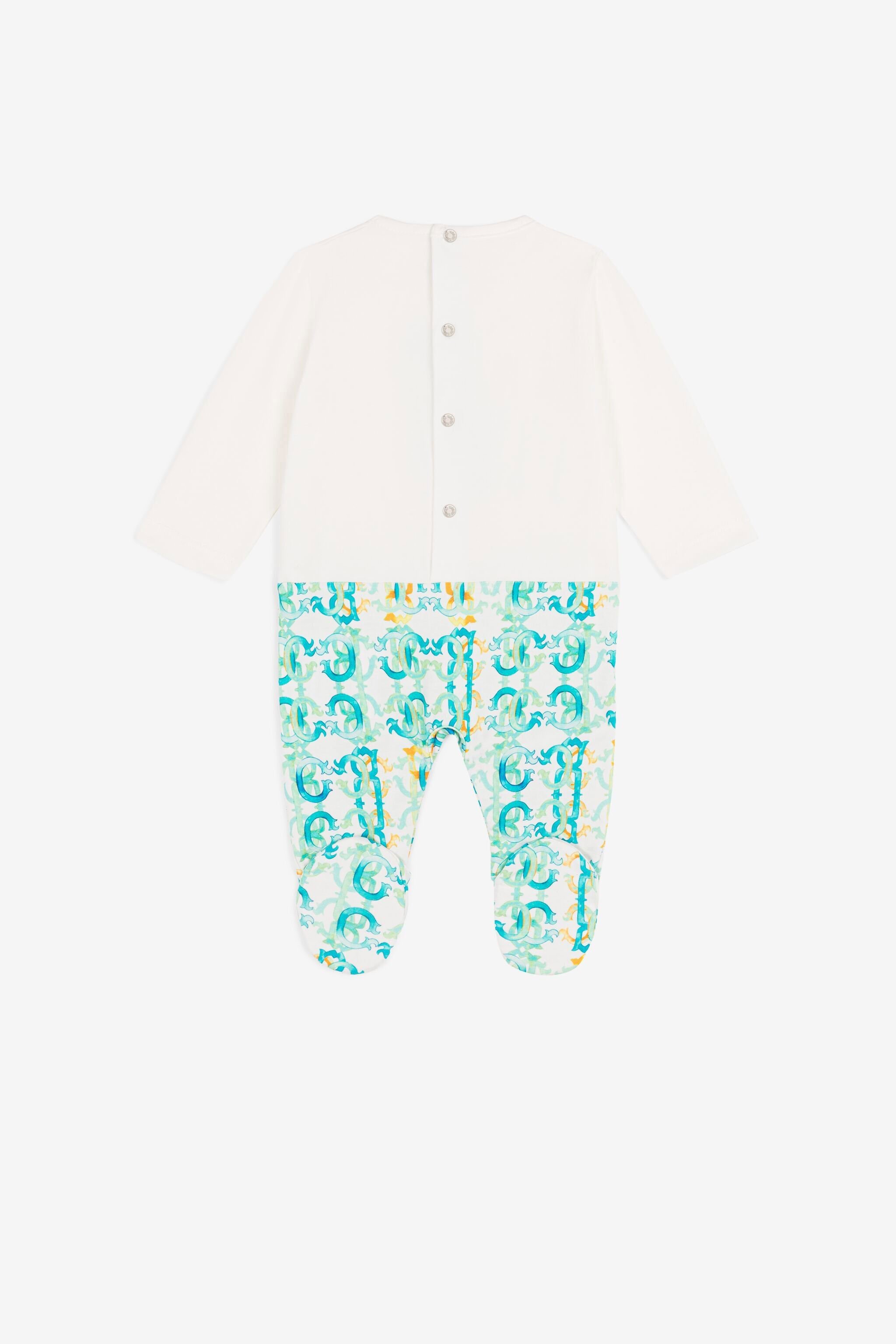 JU Monogram logo print babygrow set Light green QJT884-JV025