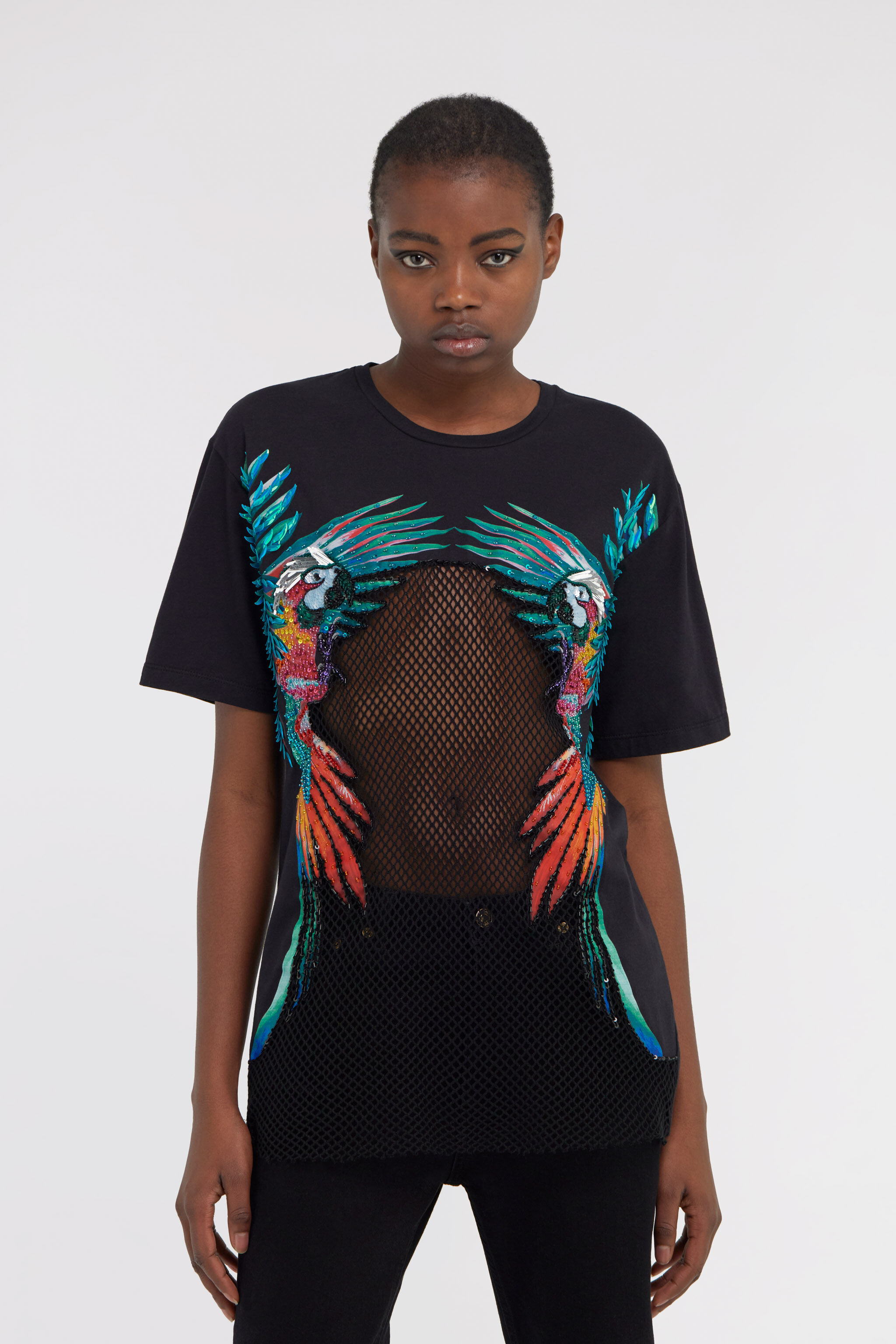 RC Parrot print t-shirt Black SKR62I-JD063