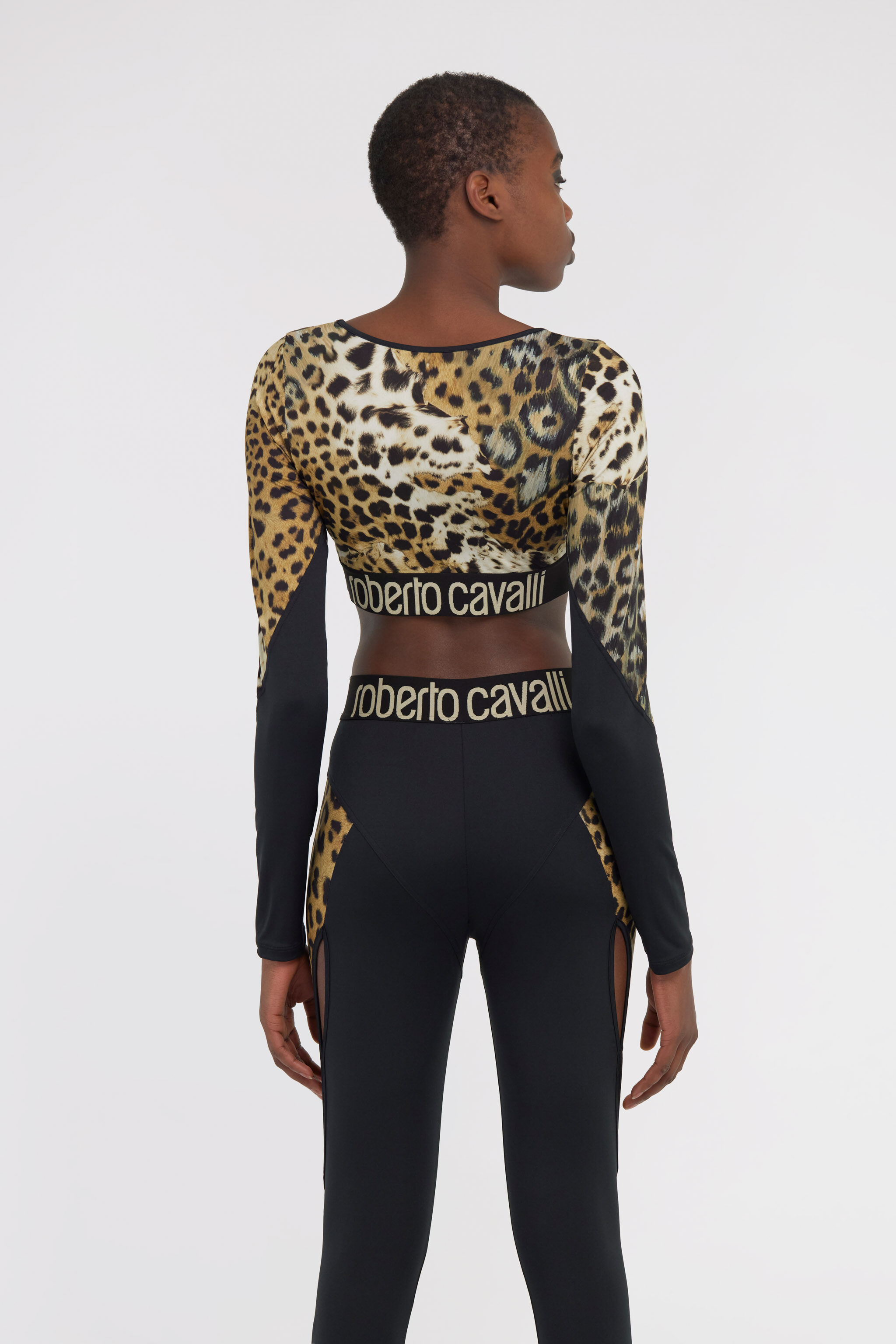 RC Crop top with Jaguar Skin print Light Brown SKT65A-LNG34