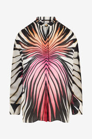 RC Camisa De Seda Estampado Ray Of Paradise CORAL XKT700-CTM33