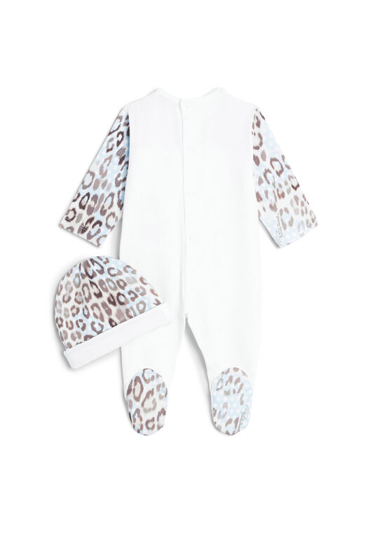 JU White and Jaguar print romper set JU White and Jaguar print romper set LIGHTBLU/BEIGE/BROWN JJT853-JMR82