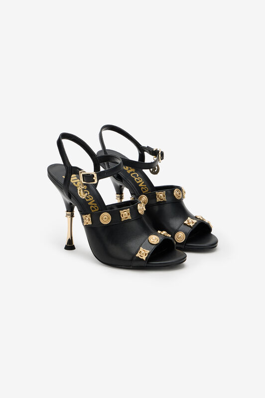 JC Sandale en cuir avec ornements JC Sandale en cuir avec ornements BLACK WFS083-WF321