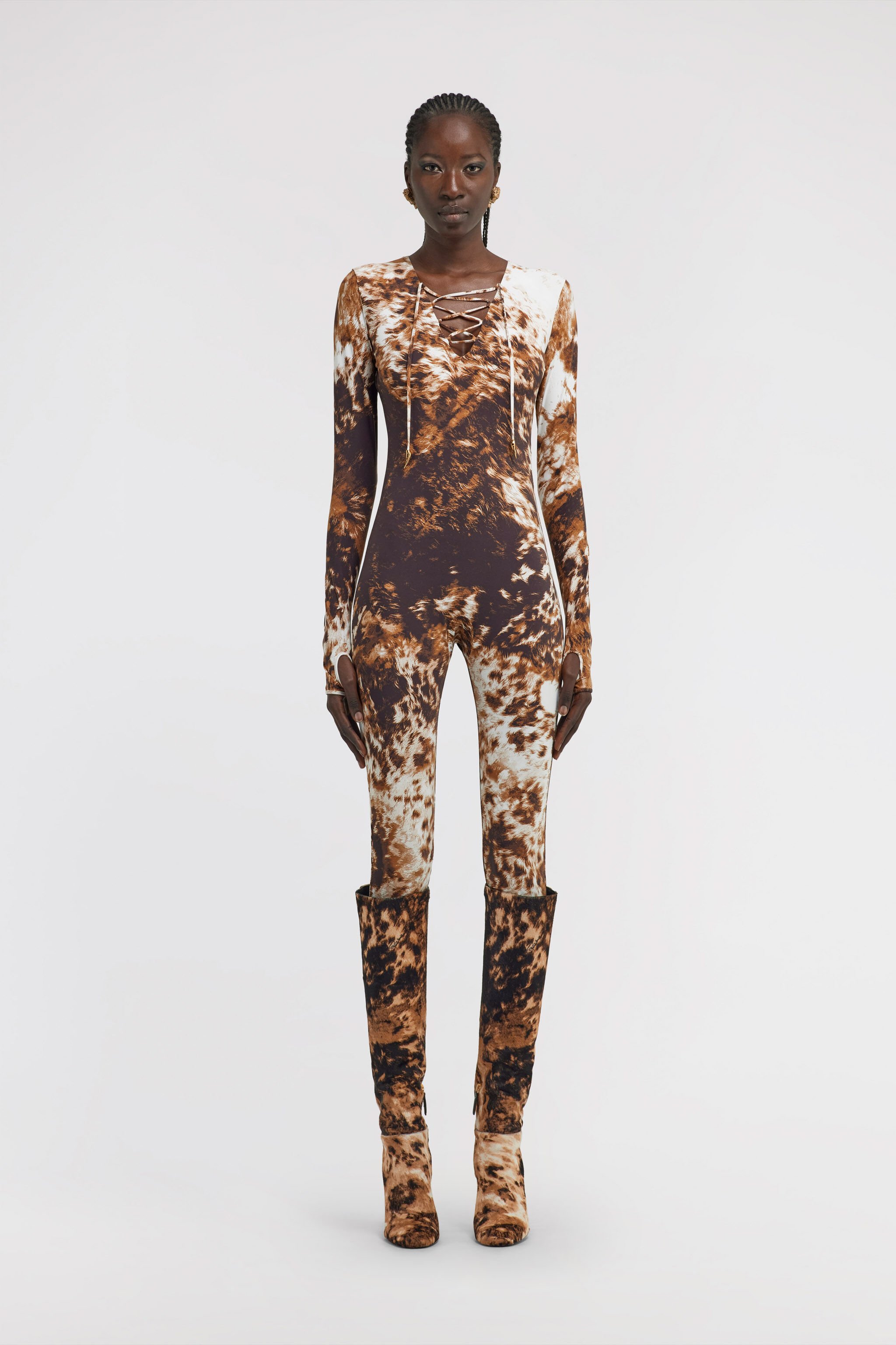 RC Appaloosa Print Jumpsuit Brown TKT11A-HVN08