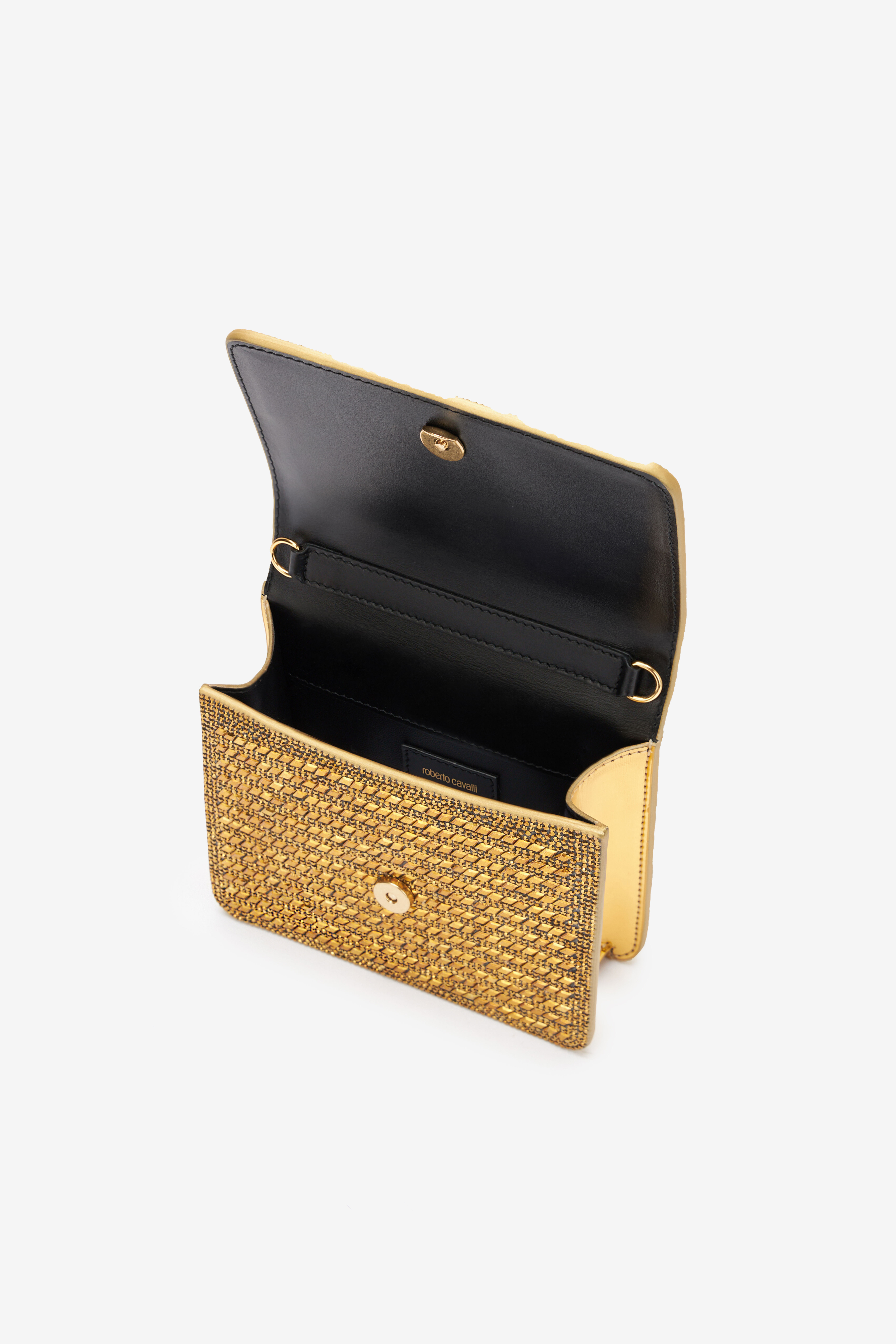 Mini Roar Bag With Crystals in Gold for Women | Roberto Cavalli®