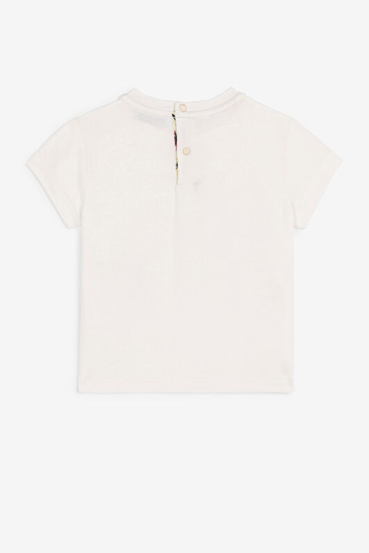JU T-shirt con logo e stampa con fragole e farfalle Bianco QJT620-JV025