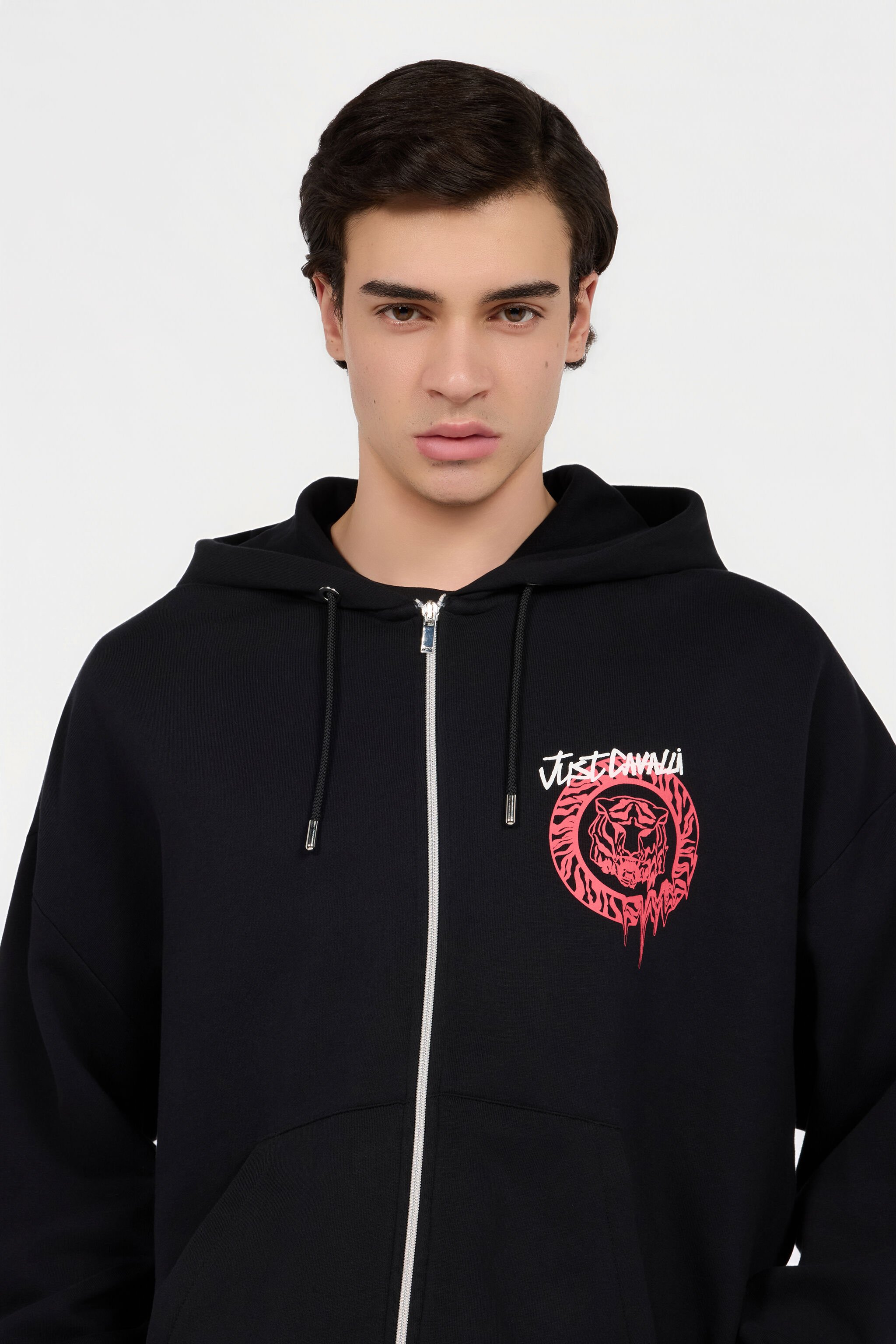 JC Black Hoodie Sweatshirt with Logo BLACK RRT966-RR228