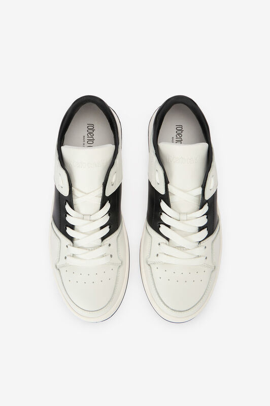 RC Bicolour low-top sneakers with logo Black/White SRS046-PZA90