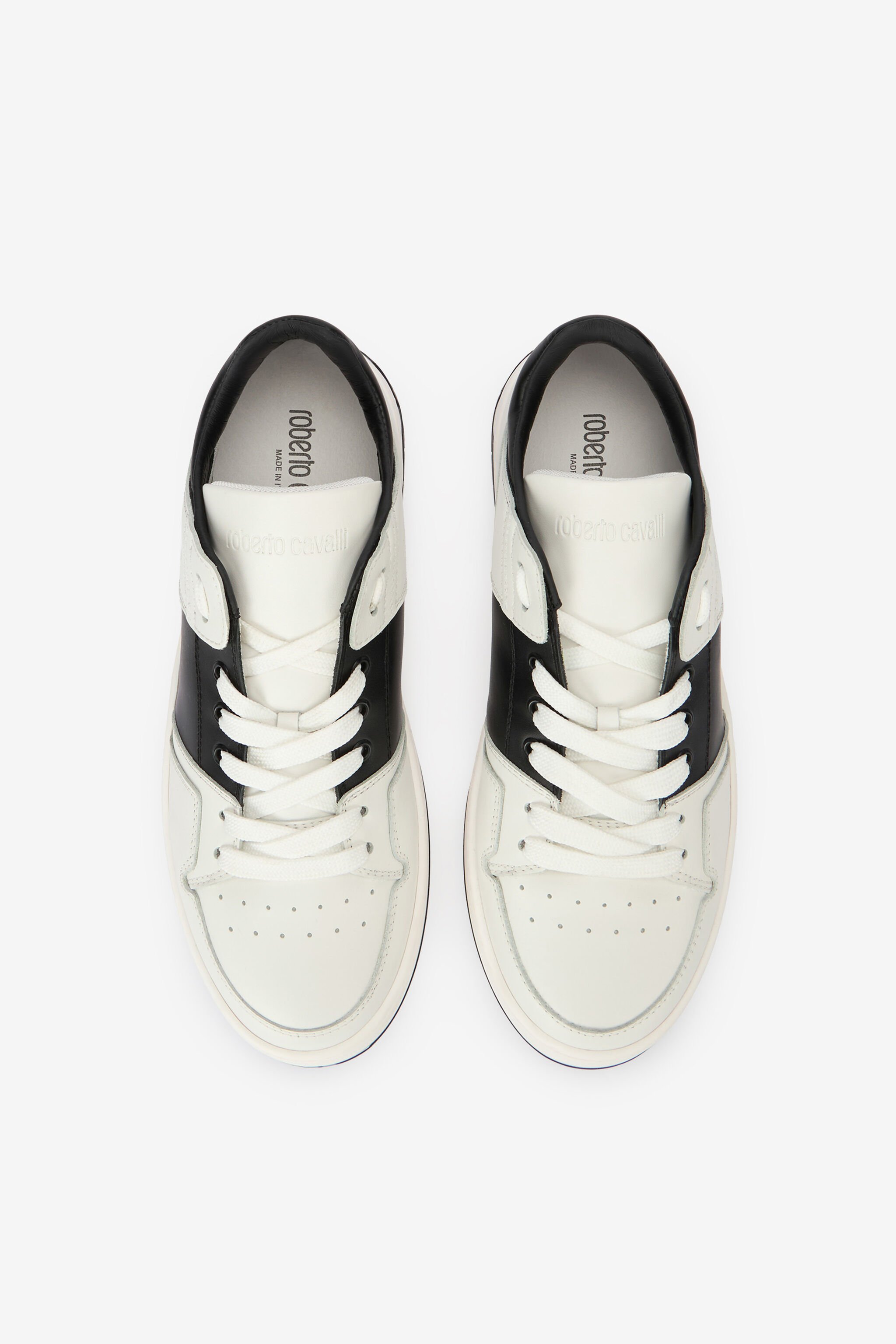 RC Bicolour low-top sneakers with logo Black/White SRS046-PZA90