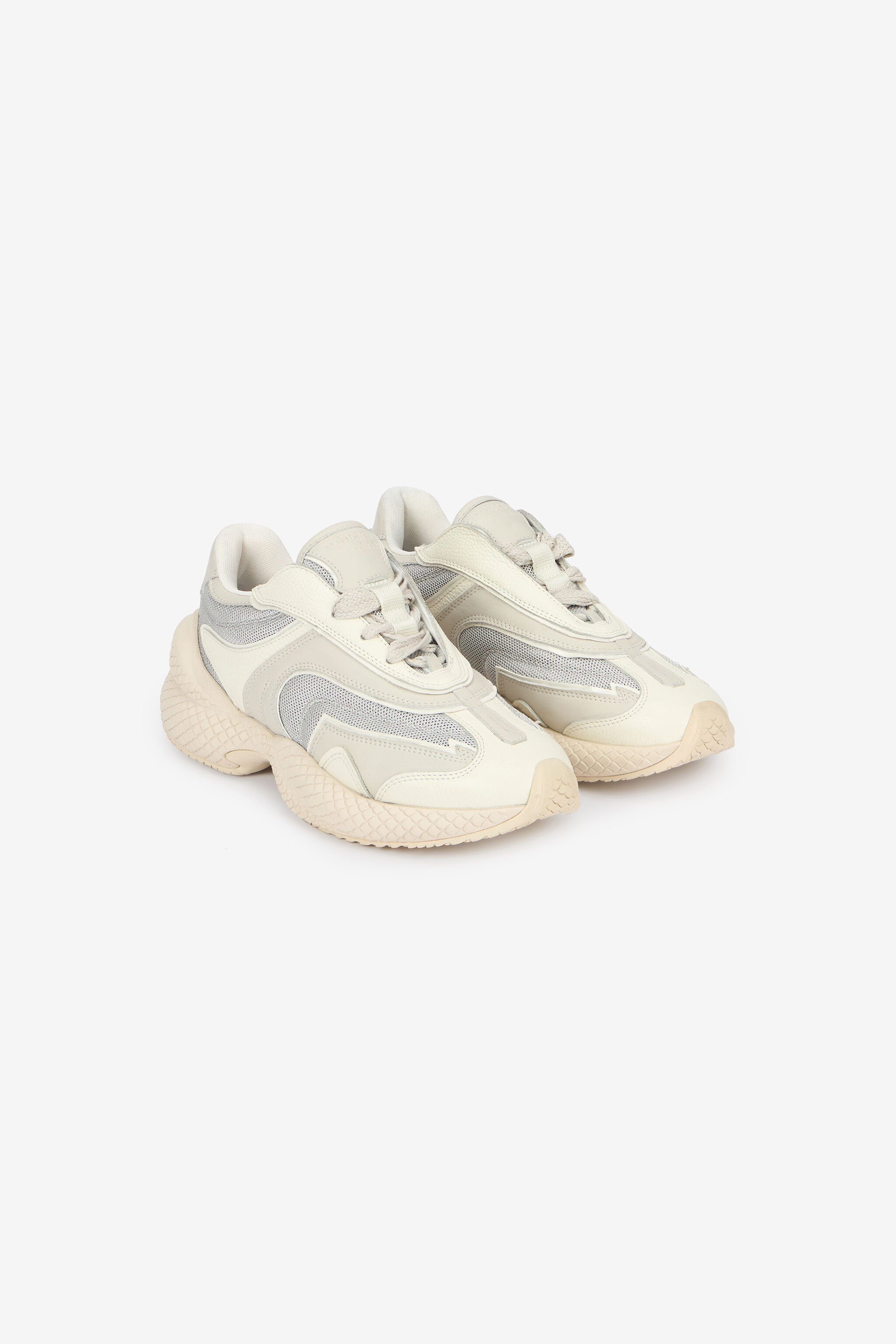 RC White Lace-Up Low Sneakers White VQS201-PZS68
