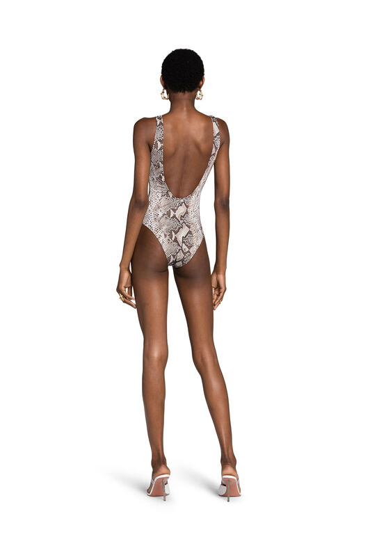 RC Snake-Print Swimsuit Marrone chiaro KSW01I-HVI18